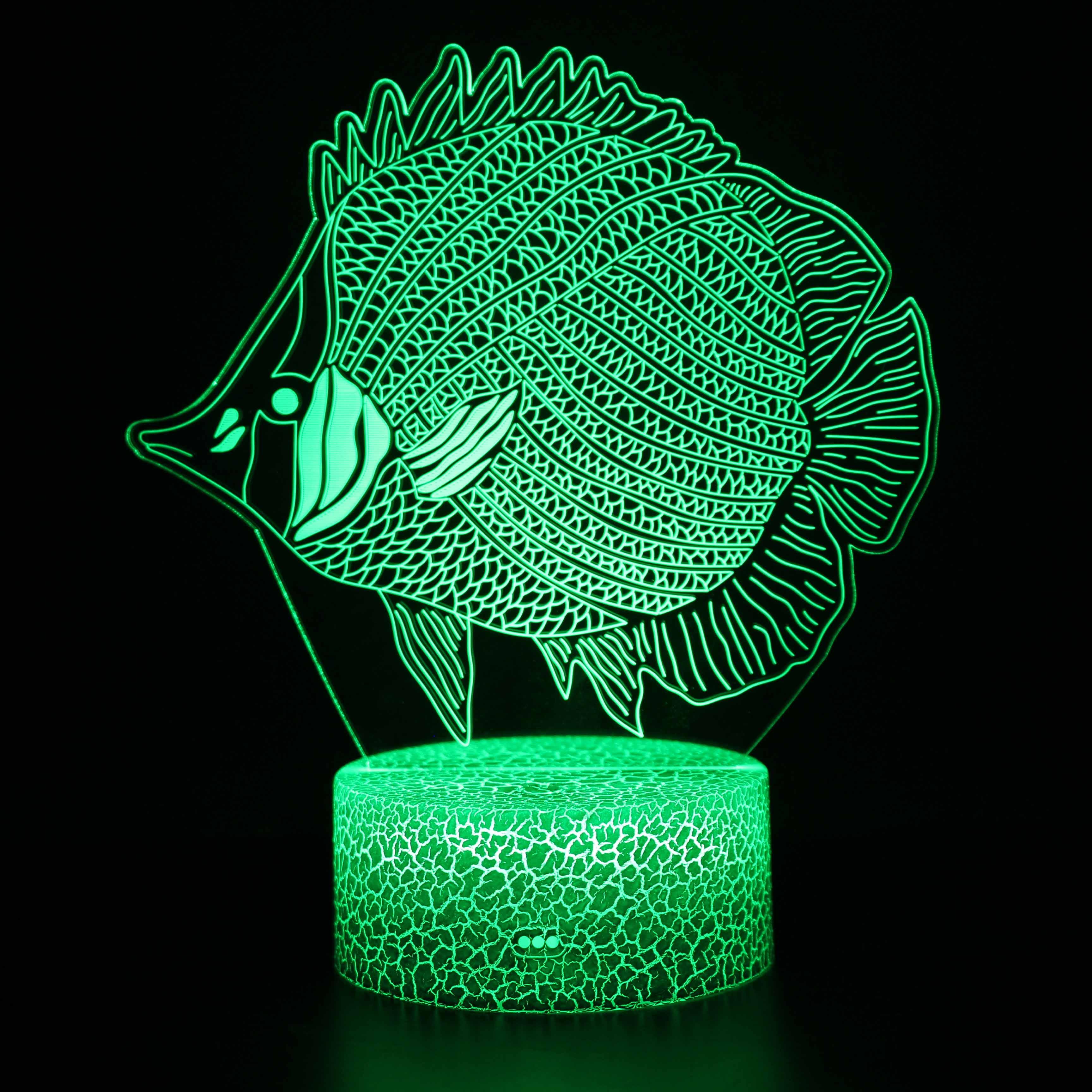 Realistic Fish Marine Life 3D Optical Illusion Lamp-3D Optical Lamp