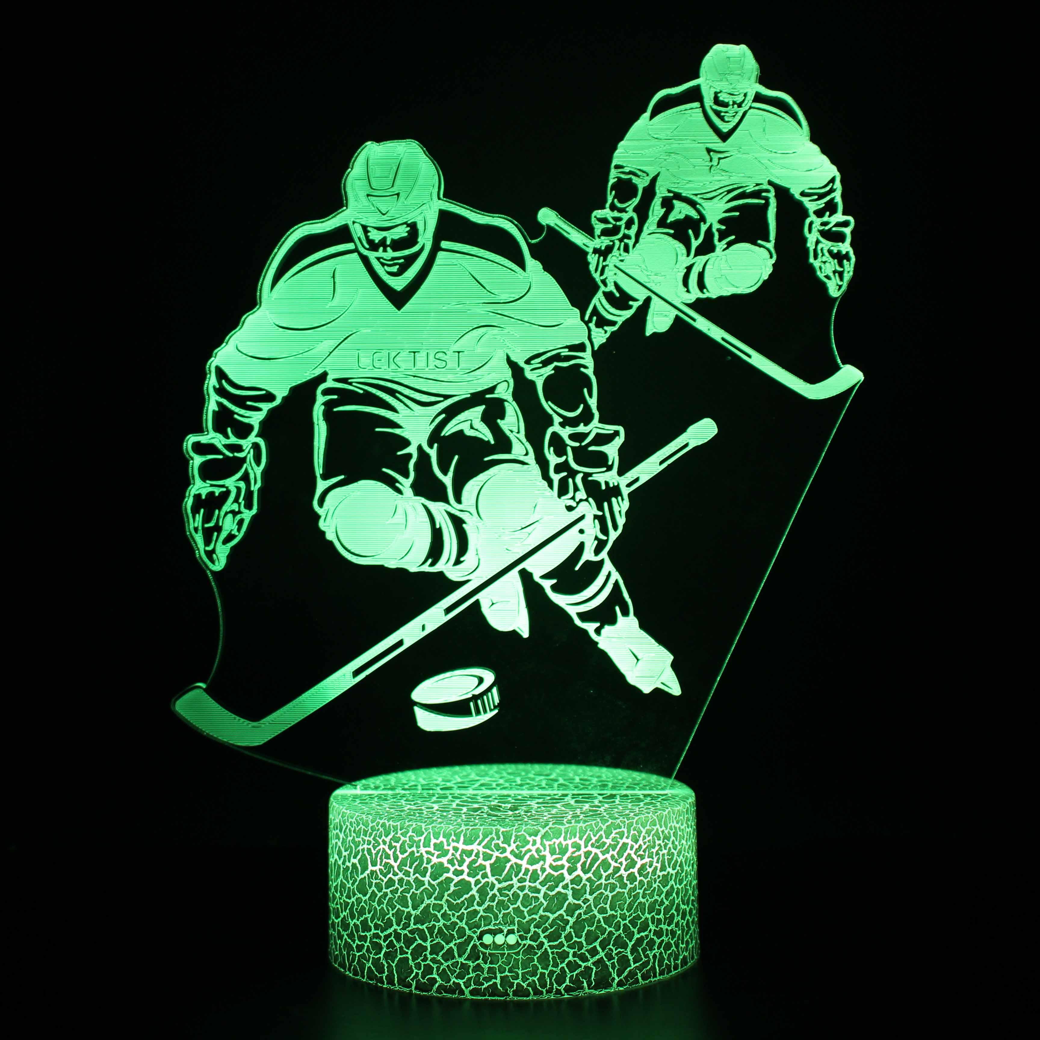 Two Hockey Players 3D Optical Illusion Lamp - 3D Optical Lamp