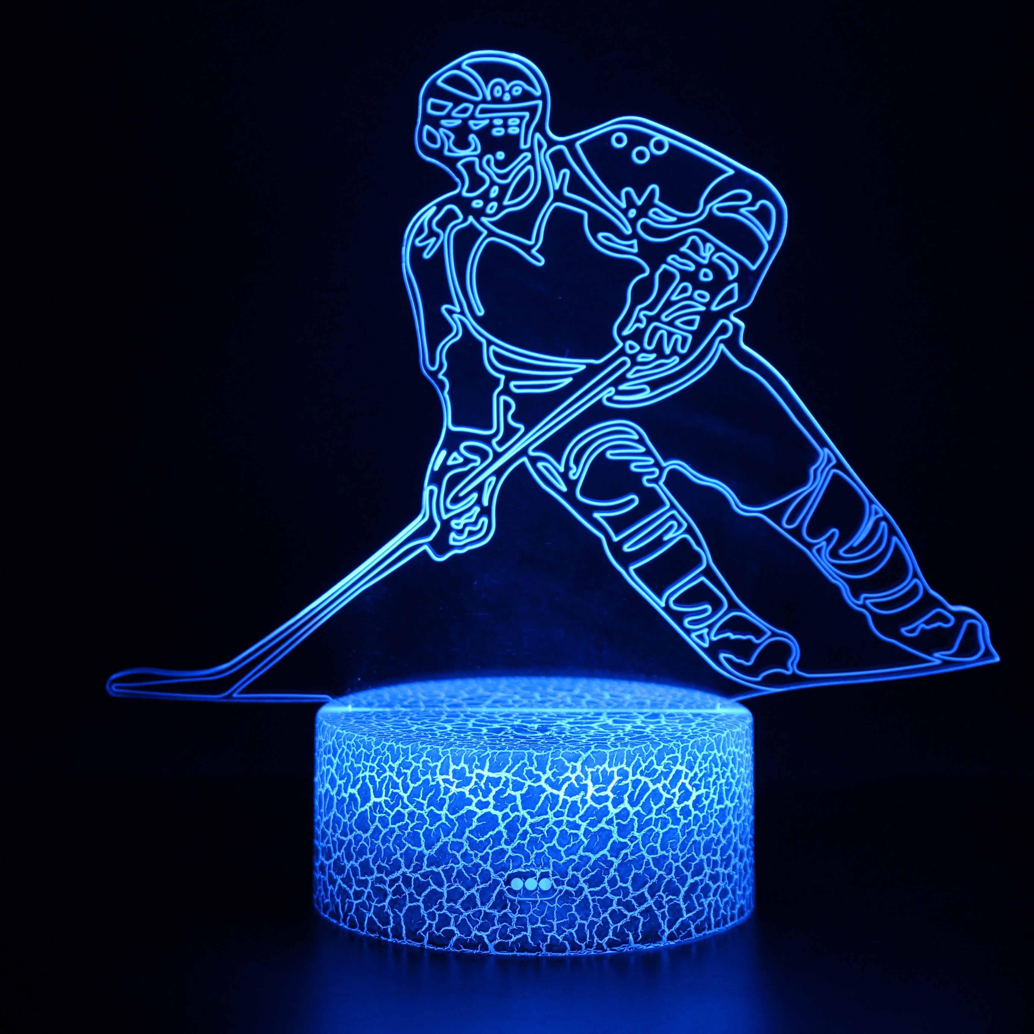Hockey Player 3D Optical Illusion Lamp - 3D Optical Lamp