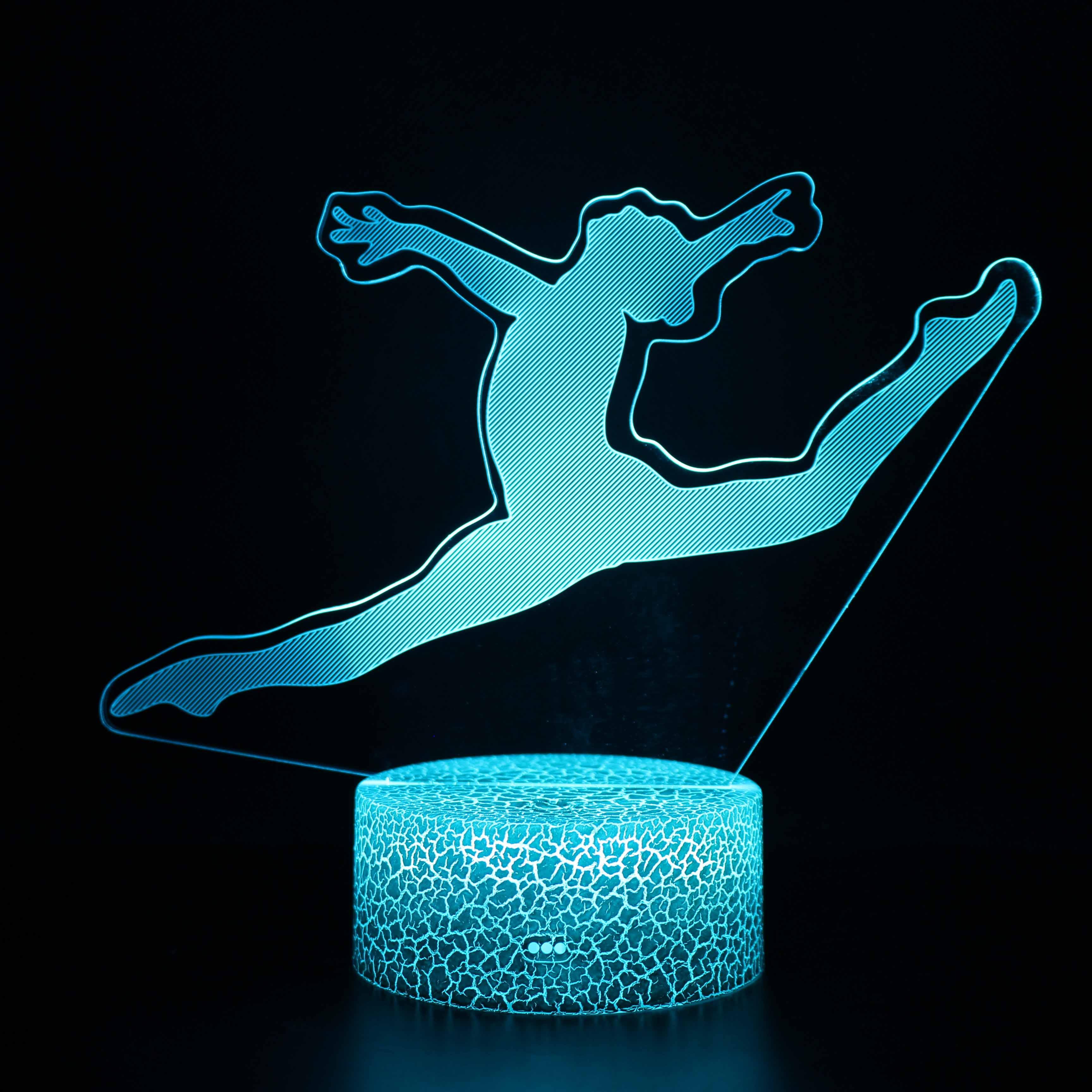 Gymnast Jump Split Lamp Celebrate Movement with Light-3D Optical Lamp