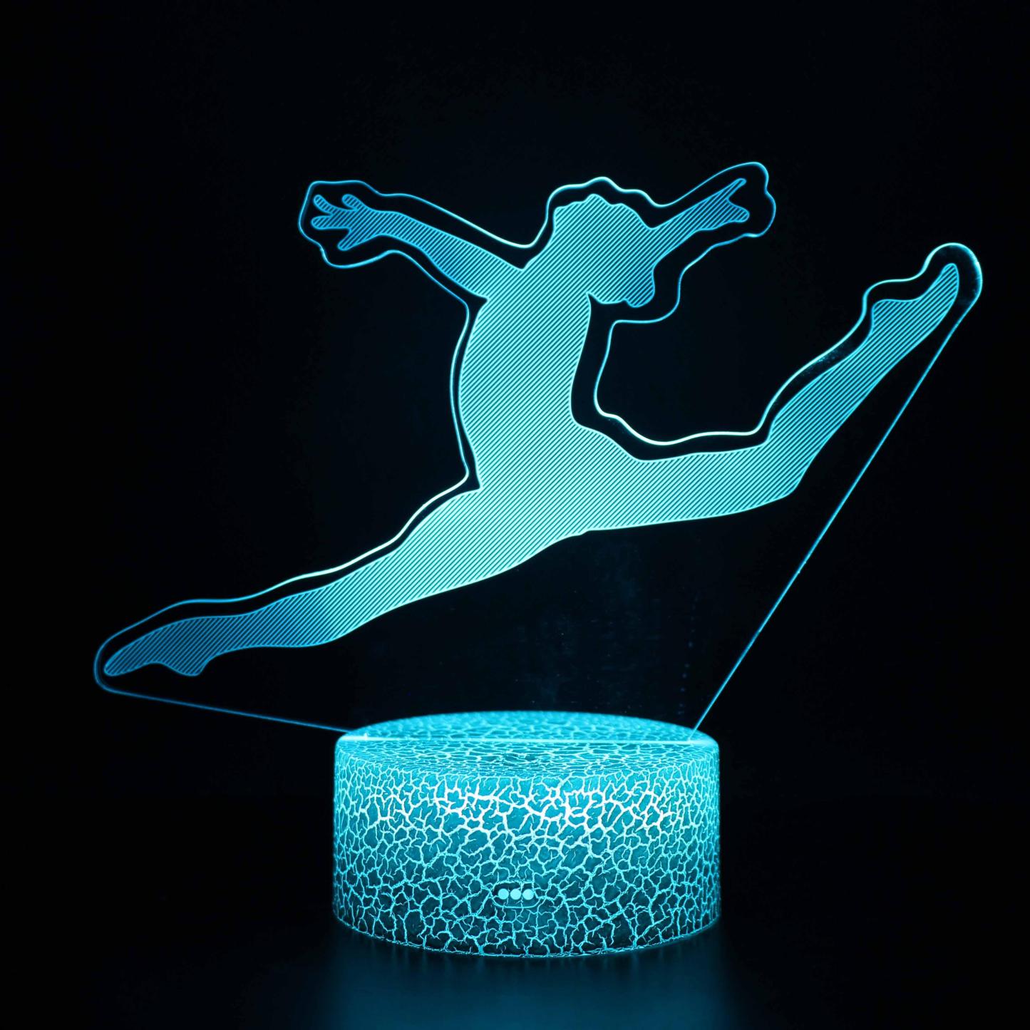Gymnast Jump Split 3D Optical Illusion Lamp - 3D Optical Lamp