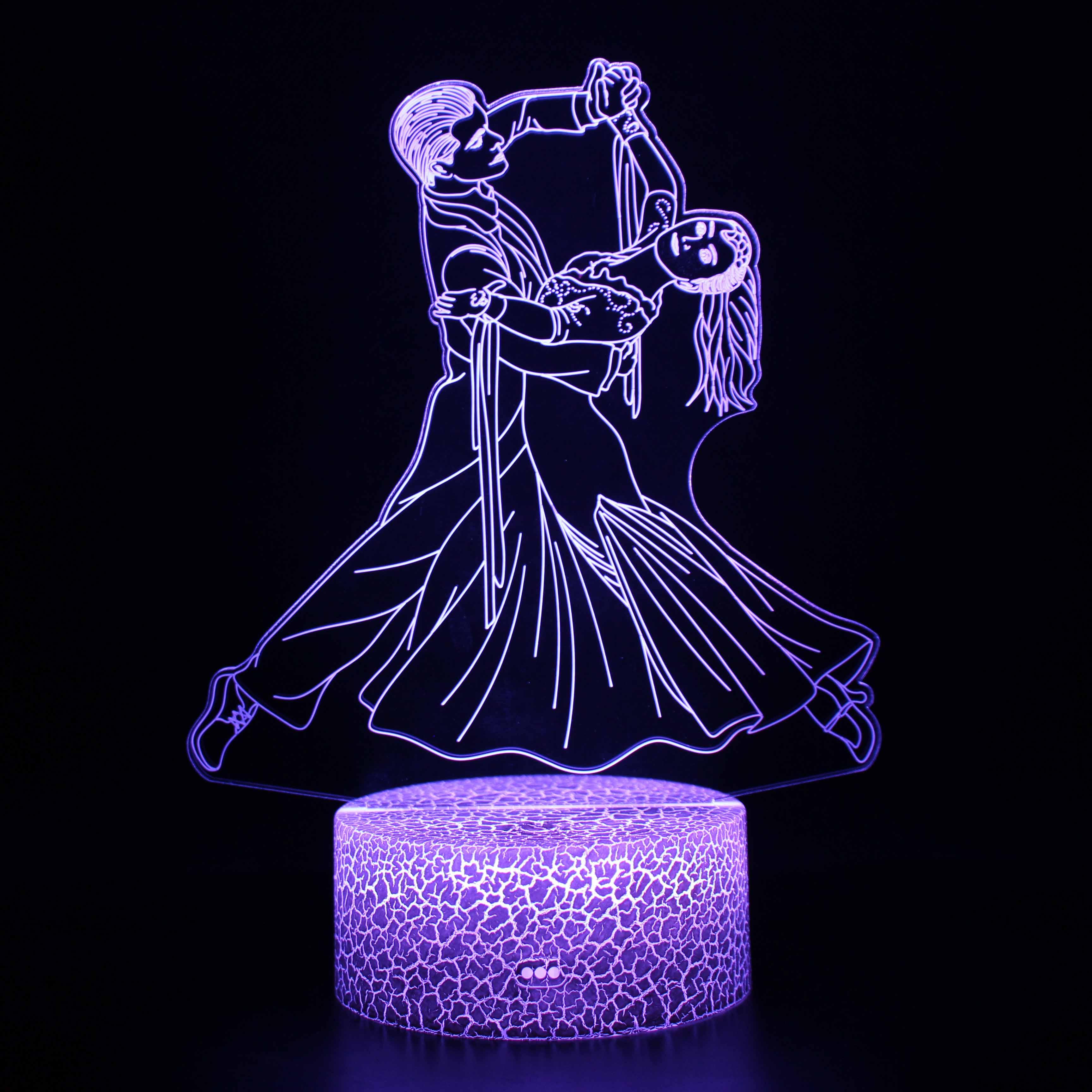 Ballroom Dancers 3D Lamp Graceful Light for Elegant Spaces-3D Optical Lamp