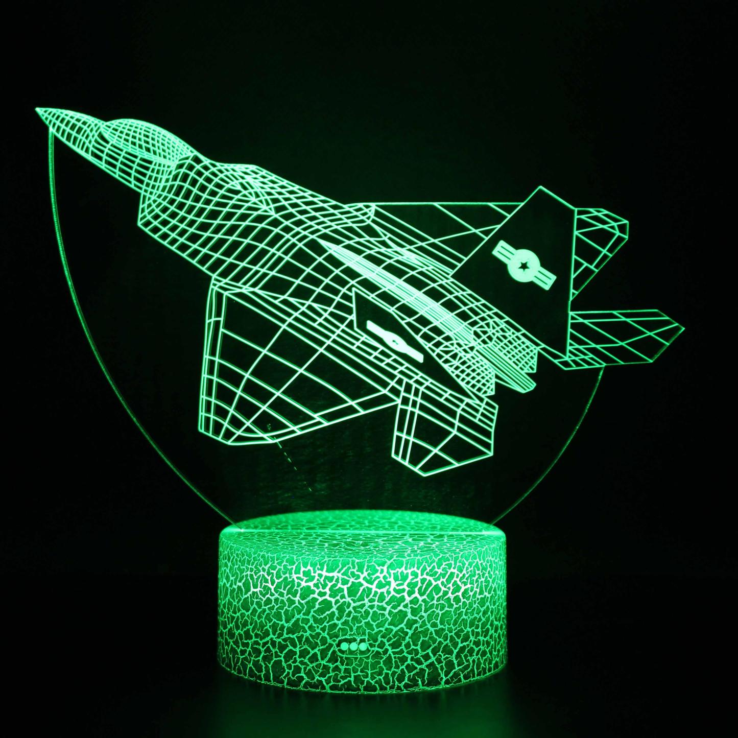 Advanced Military Airplane 3D Optical Illusion Lamp - 3D Optical Lamp