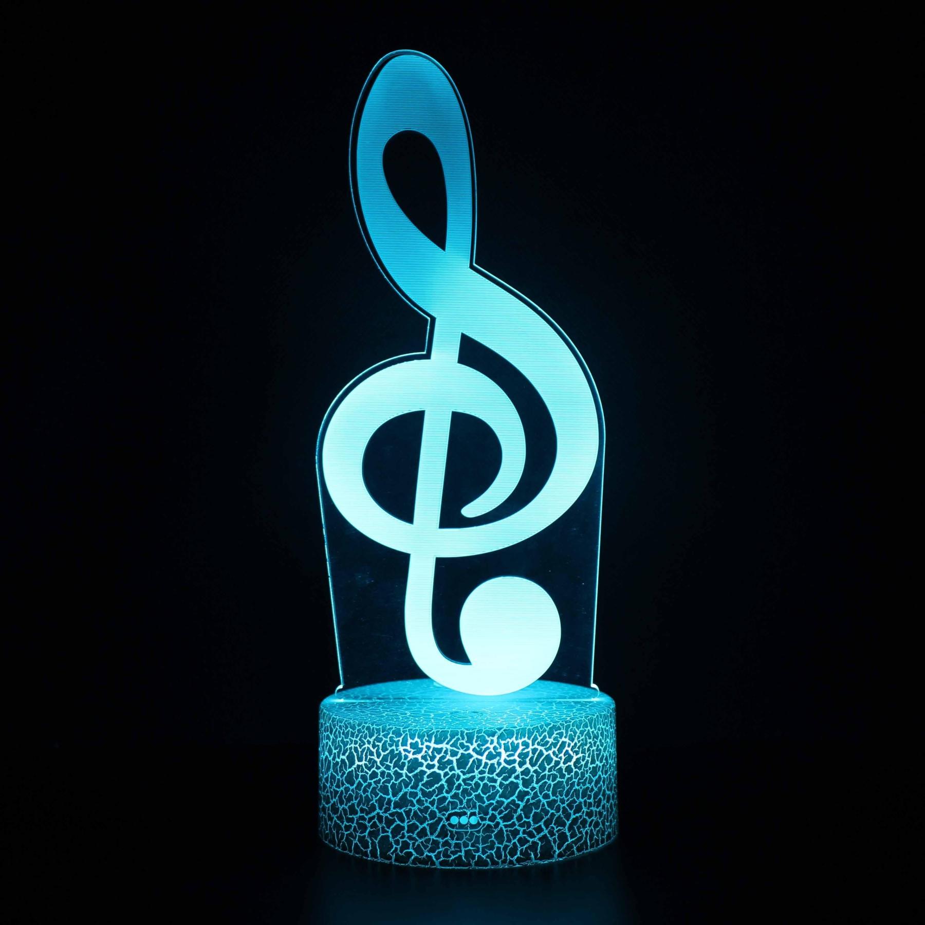 Blue Treble Clef 3D Lamp-3D Optical Lamp