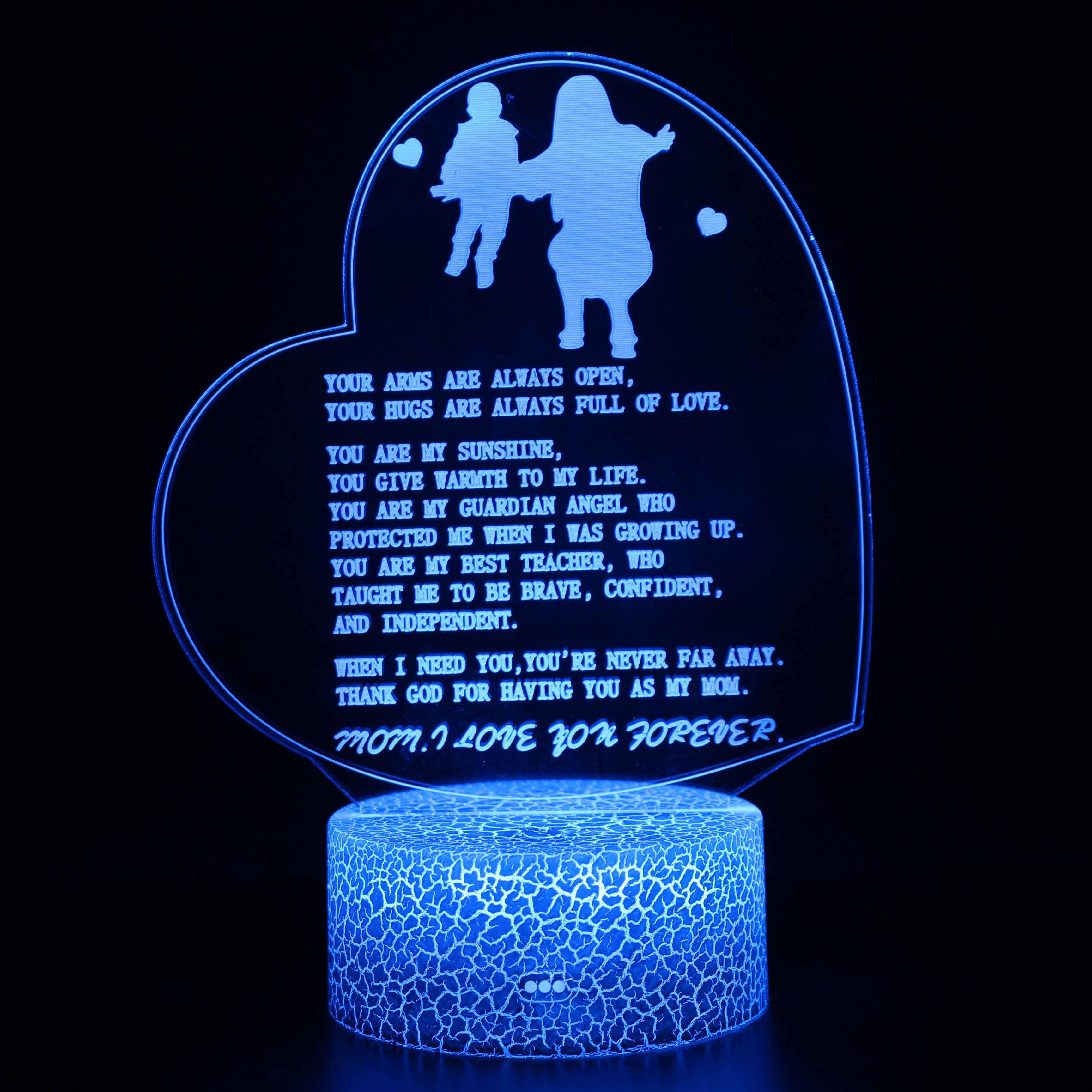Mother Poem Gift 3D Optical Illusion Lamp-3D Optical Lamp