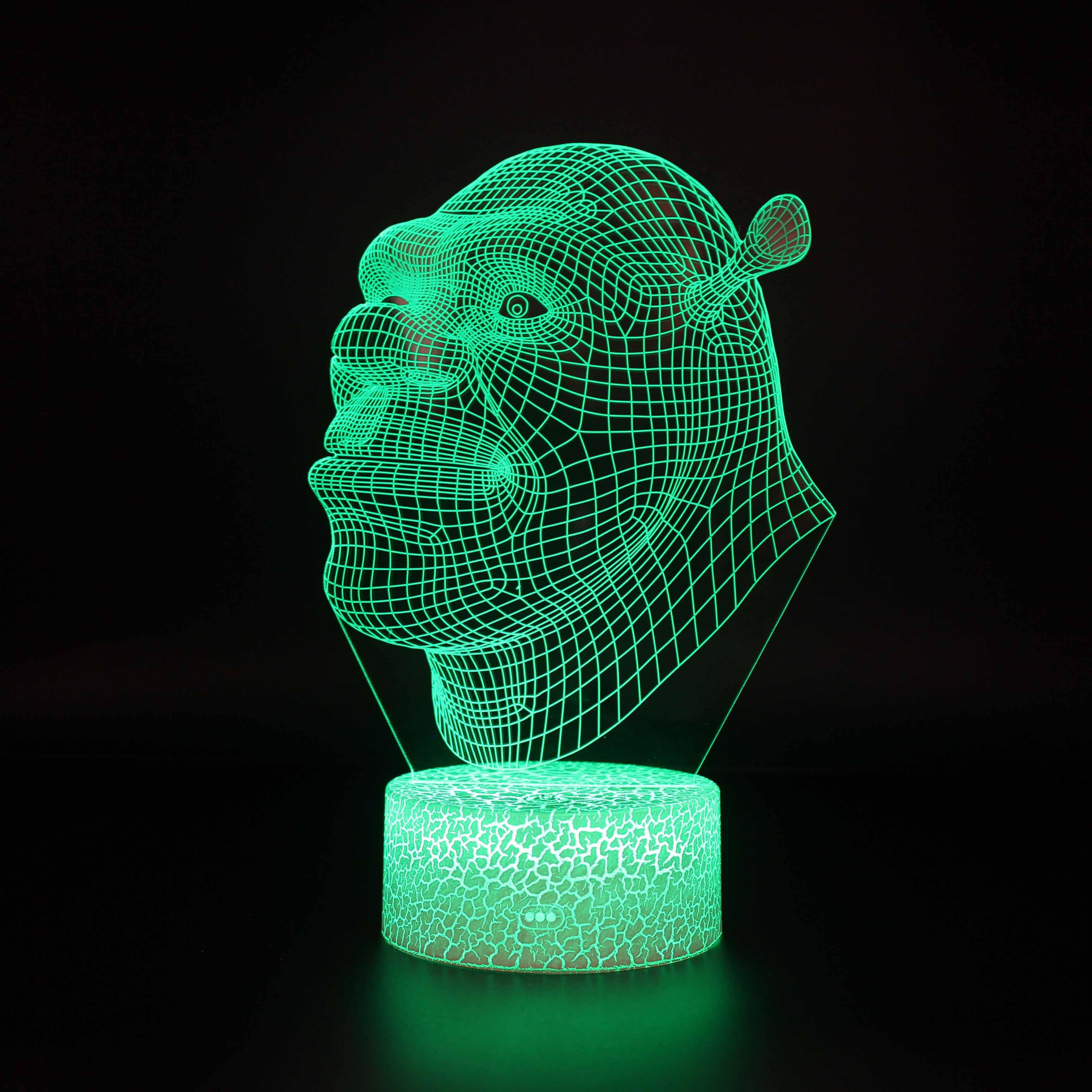 Shrek Cartoon Optical Illusion Lamp - 3D Optical Lamp