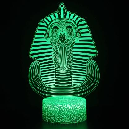 Halloween Pharaoh Head 3D Optical Illusion Lamp - 3D Optical Lamp