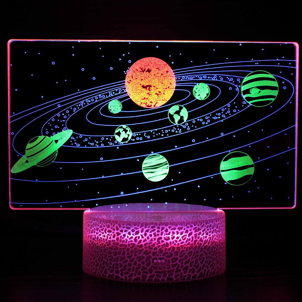 Stunning Solar System Planets 3D Optical Illusion Lamp - 3D Optical Lamp