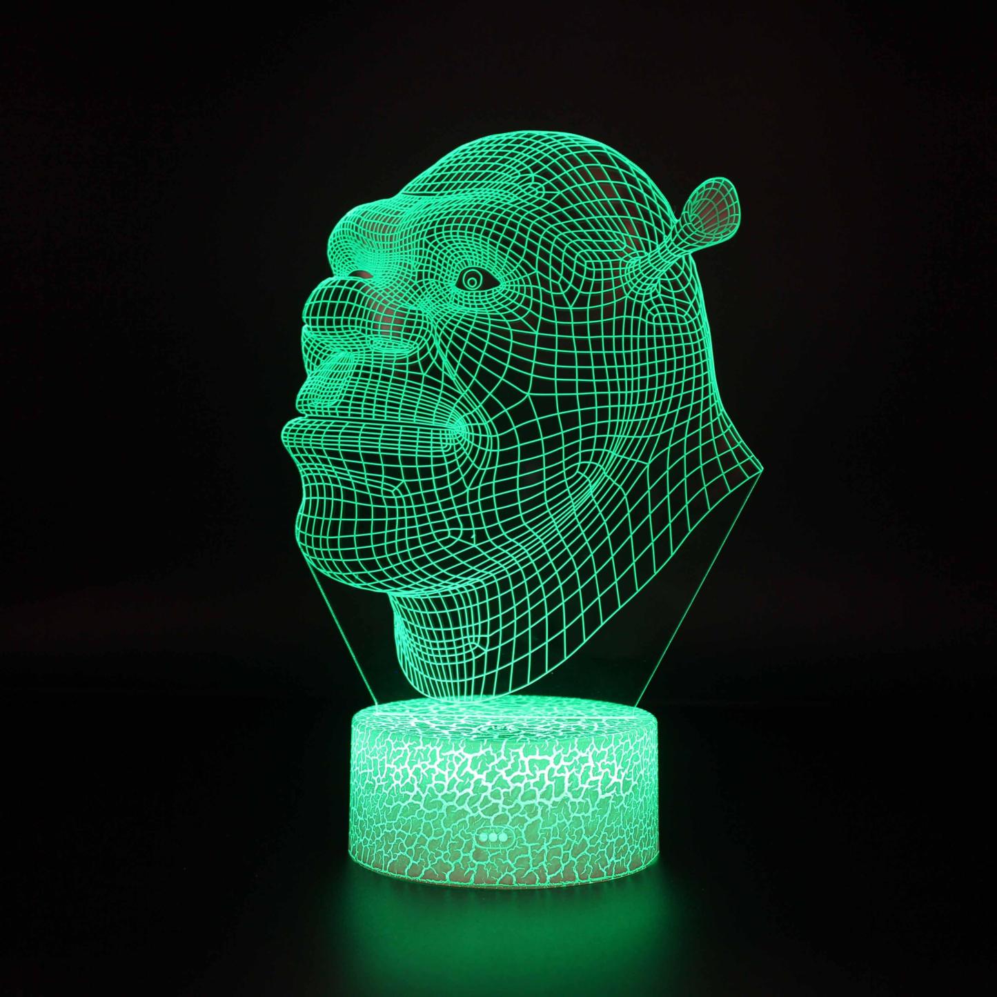 Shrek Cartoon Optical Illusion Lamp - 3D Optical Lamp