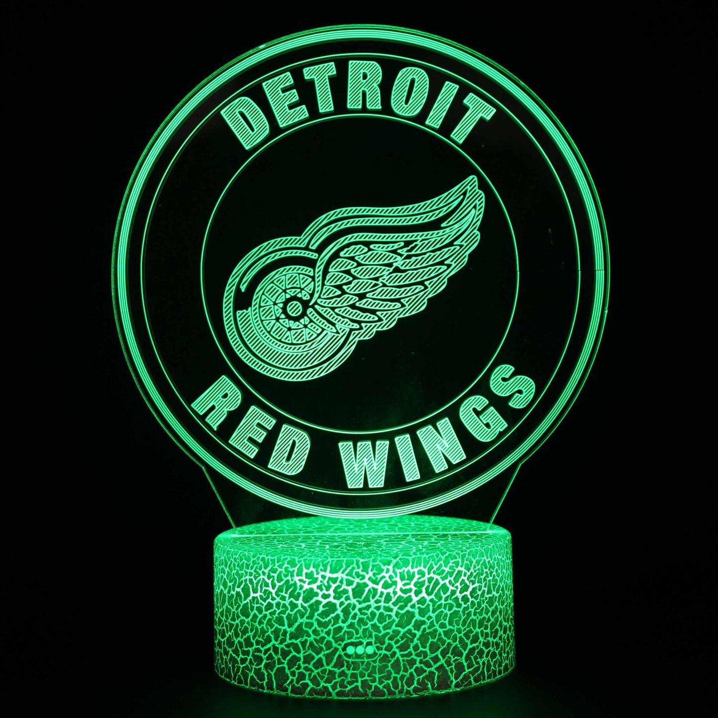 Detroit Red Wings Hockey Team 3D Optical Illusion Lamp - 3D Optical Lamp