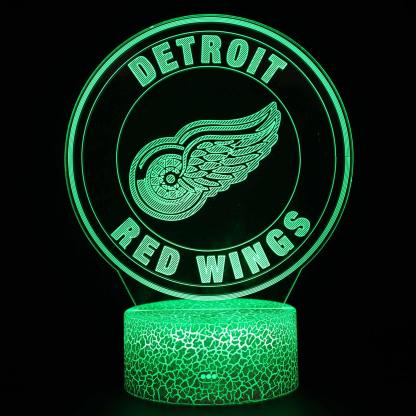 Detroit Red Wings Hockey Team 3D Optical Illusion Lamp - 3D Optical Lamp
