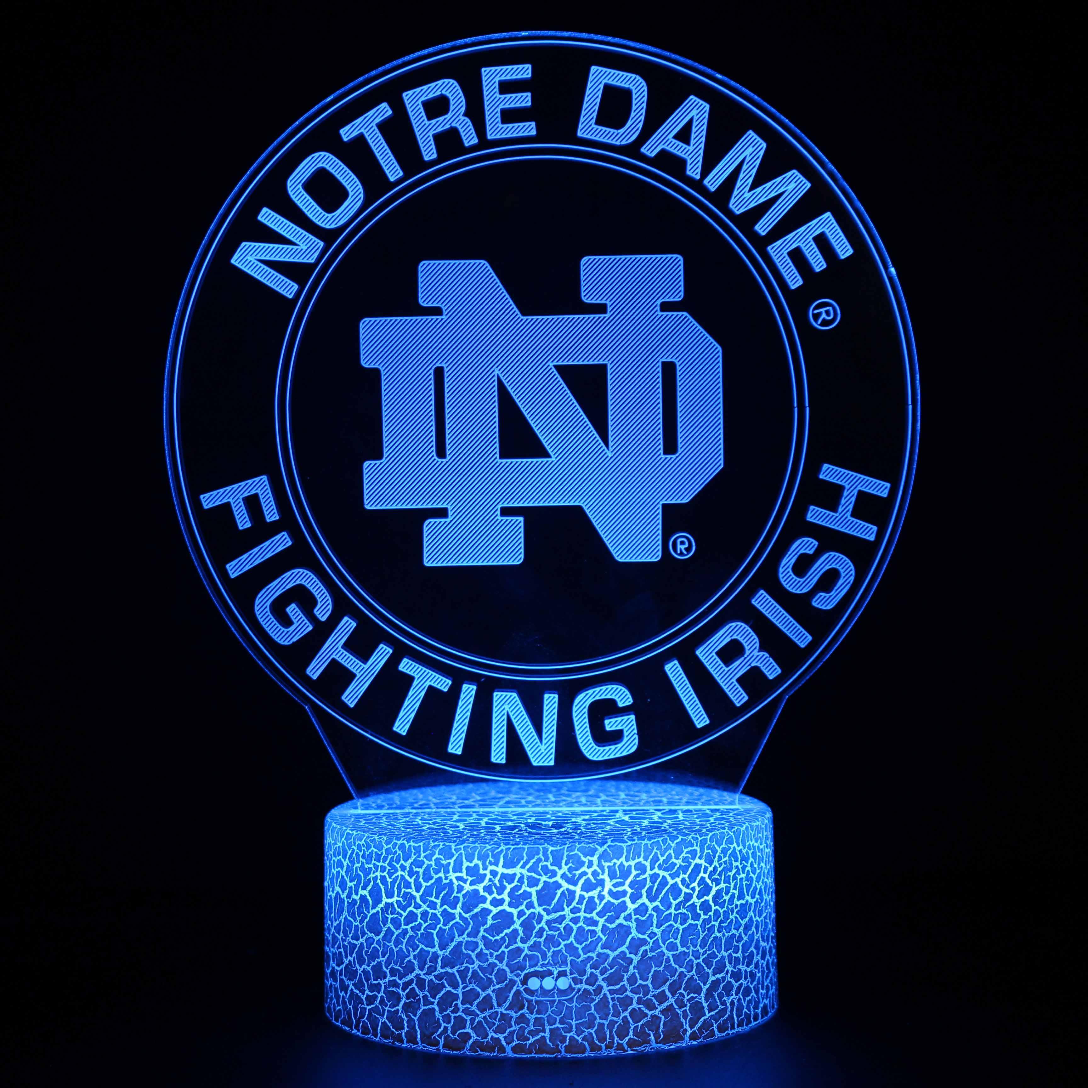 Notre Dame Fighting Irish 3D Optical Illusion Lamp - 3D Optical Lamp