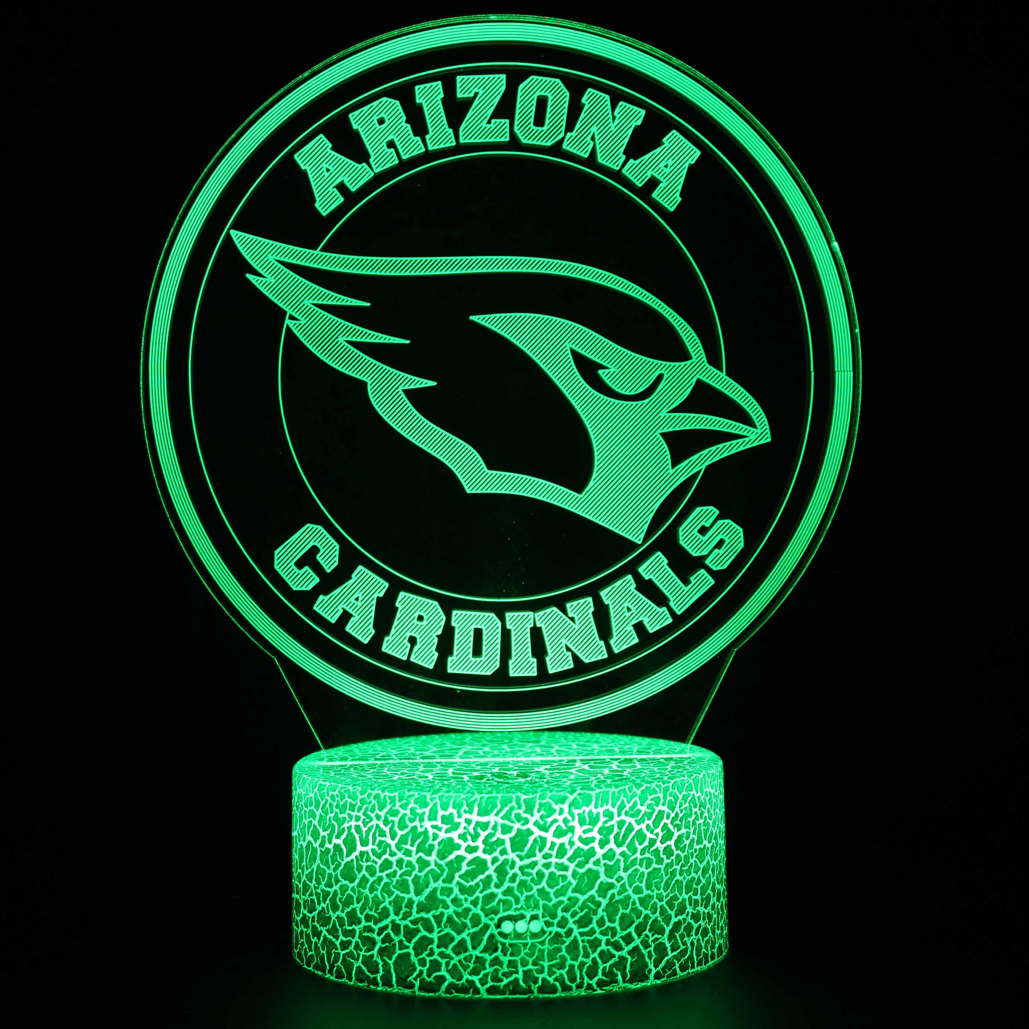3D Optical Illusion Arizona Cardinals Lamp-3D Optical Lamp