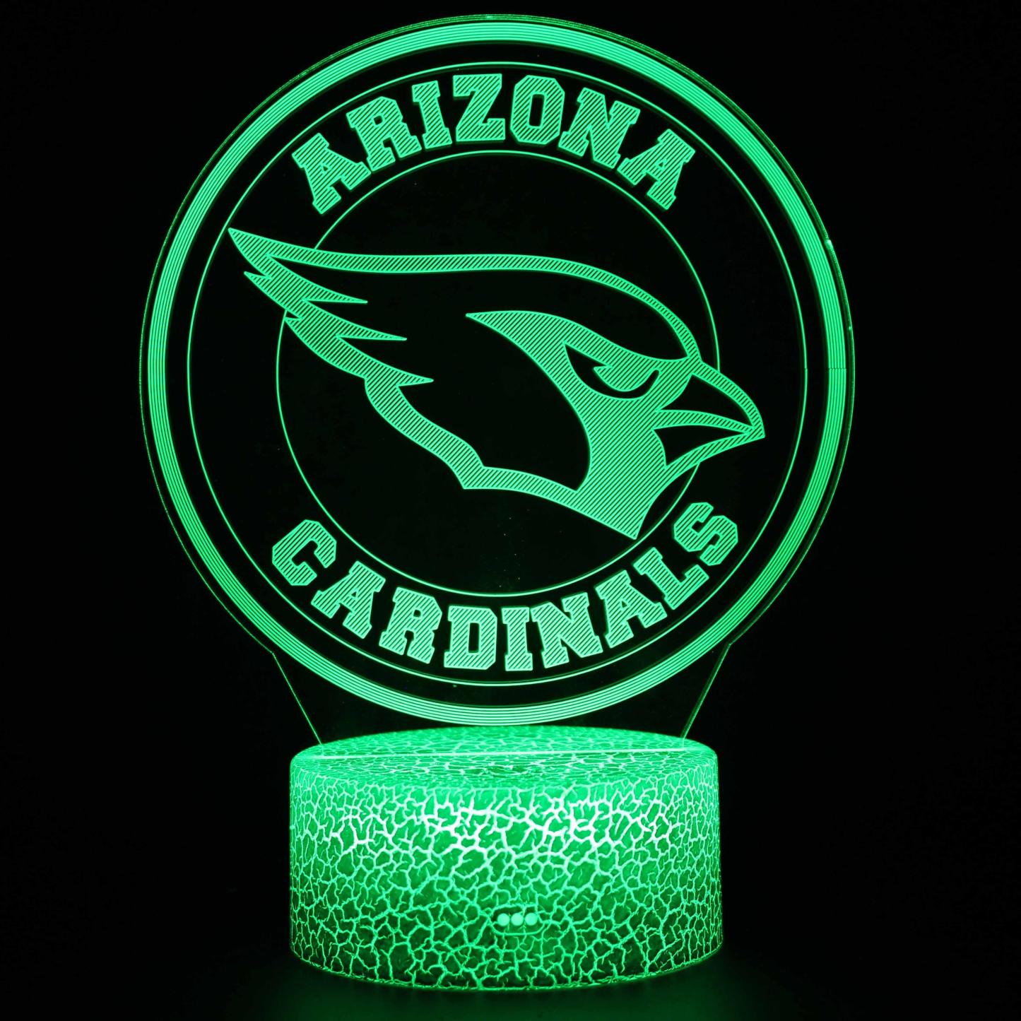 3D Optical Illusion Arizona Cardinals Lamp-3D Optical Lamp