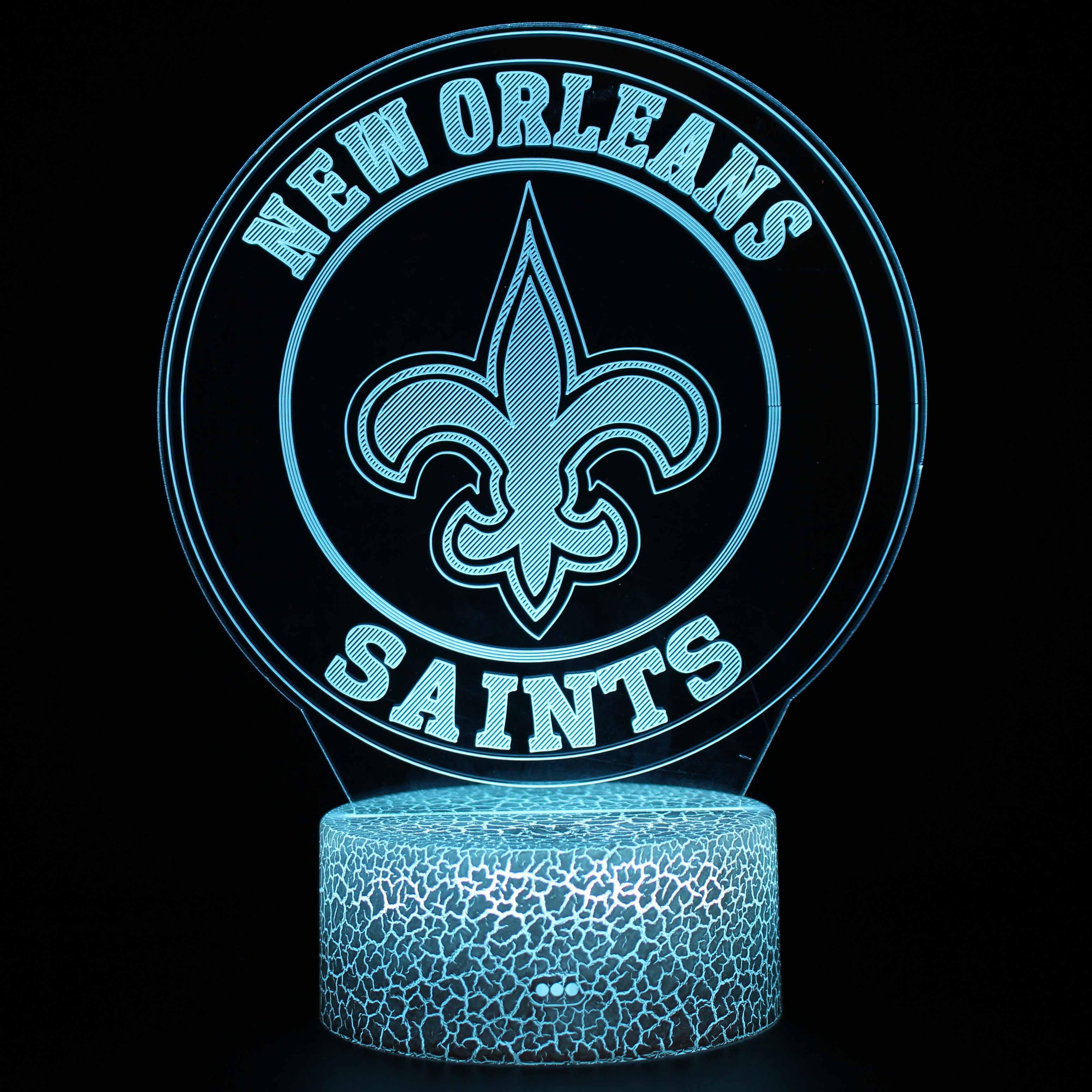 3D Optical Illusion New Orleans Saints Lamp-3D Optical Lamp
