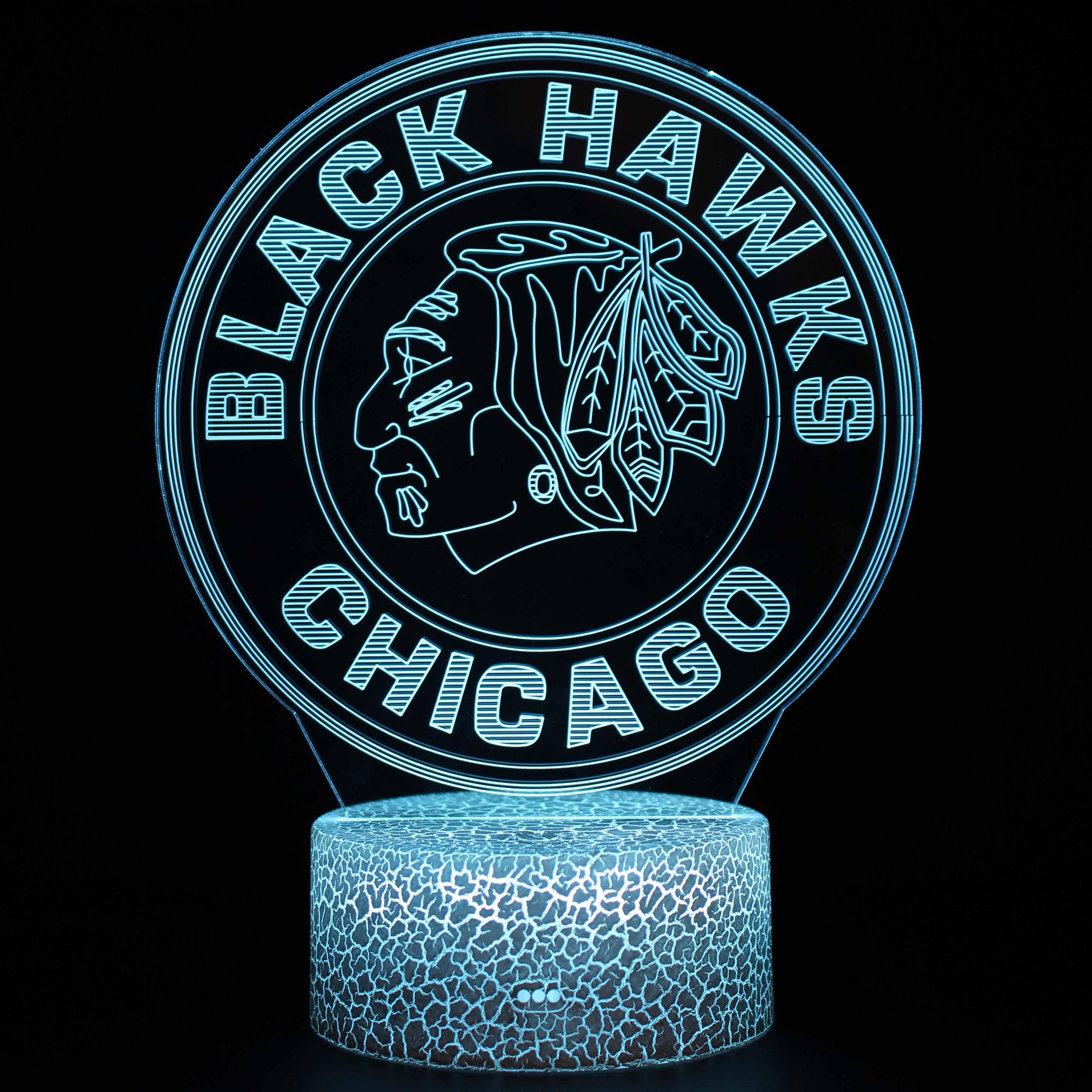 Chicago Black Hawks Lamp Celebrate Your Team in 3D Light-3D Optical Lamp