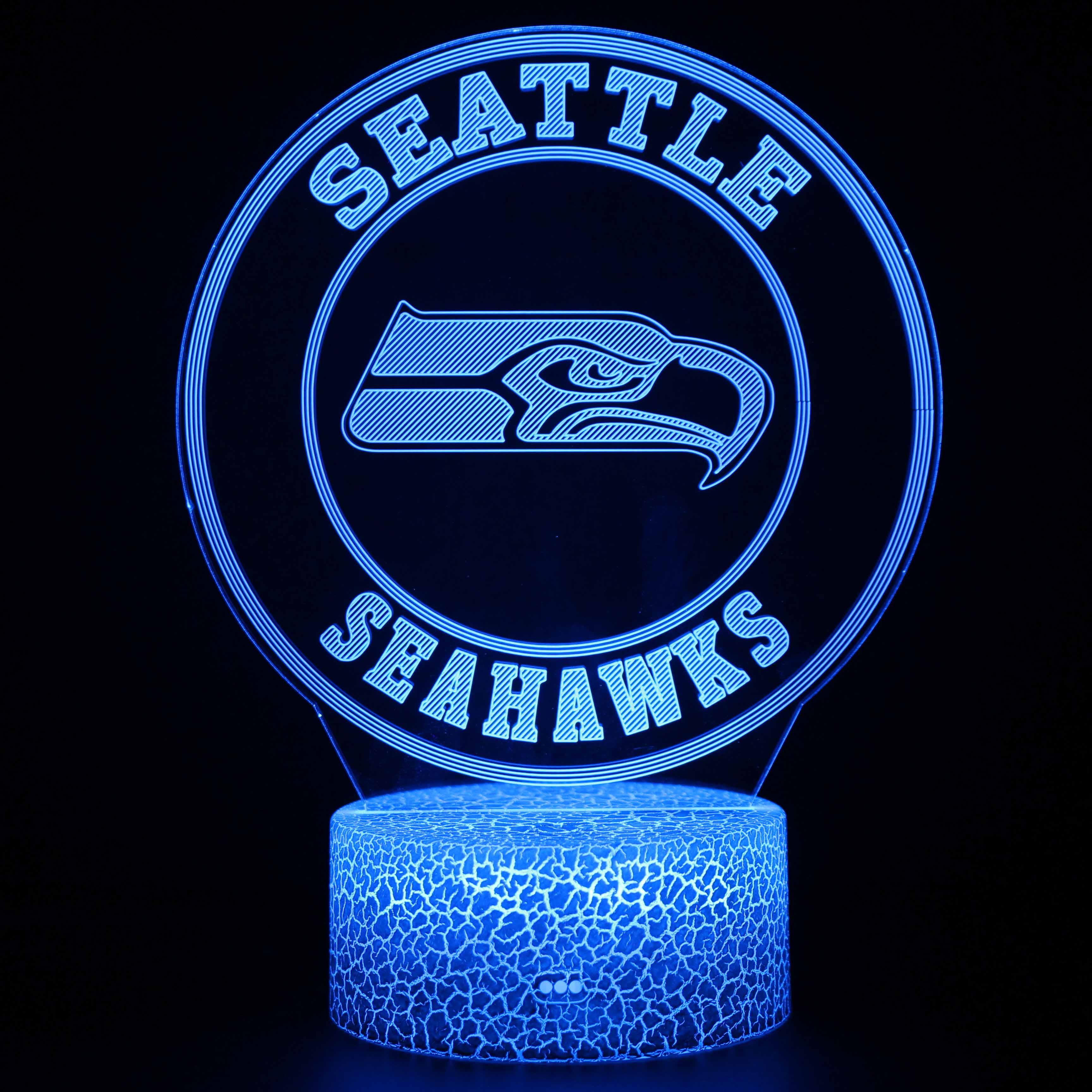 3D Optical Illusion Seattle Seahawks Lamp-3D Optical Lamp