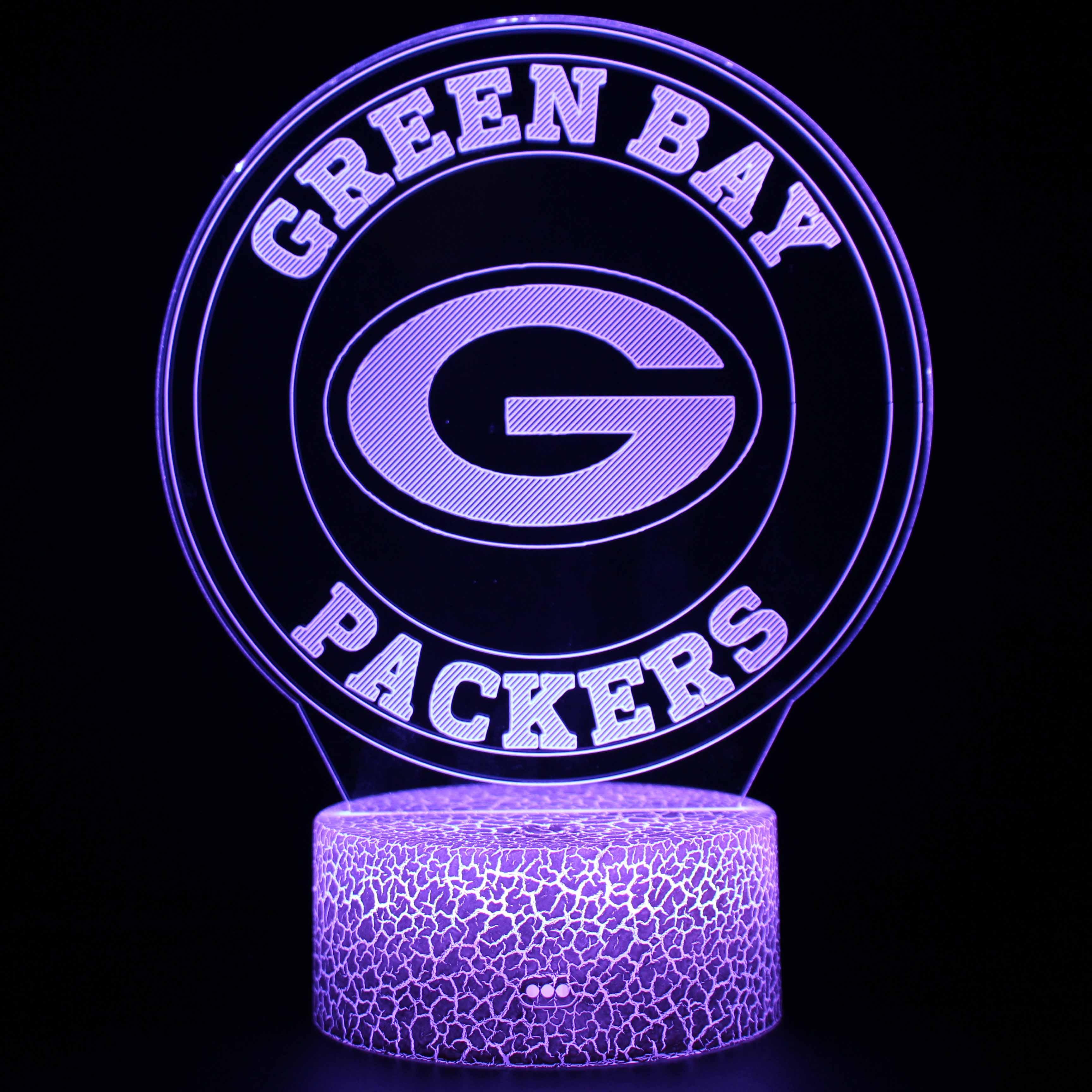 3D Optical Illusion Green Bay Packers Lamp-3D Optical Lamp