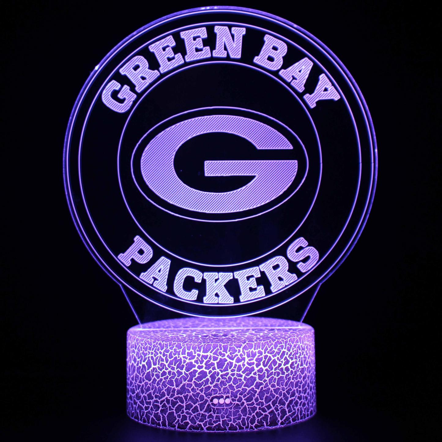 Green Bay Packers 3D Optical Illusion Lamp - 3D Optical Lamp