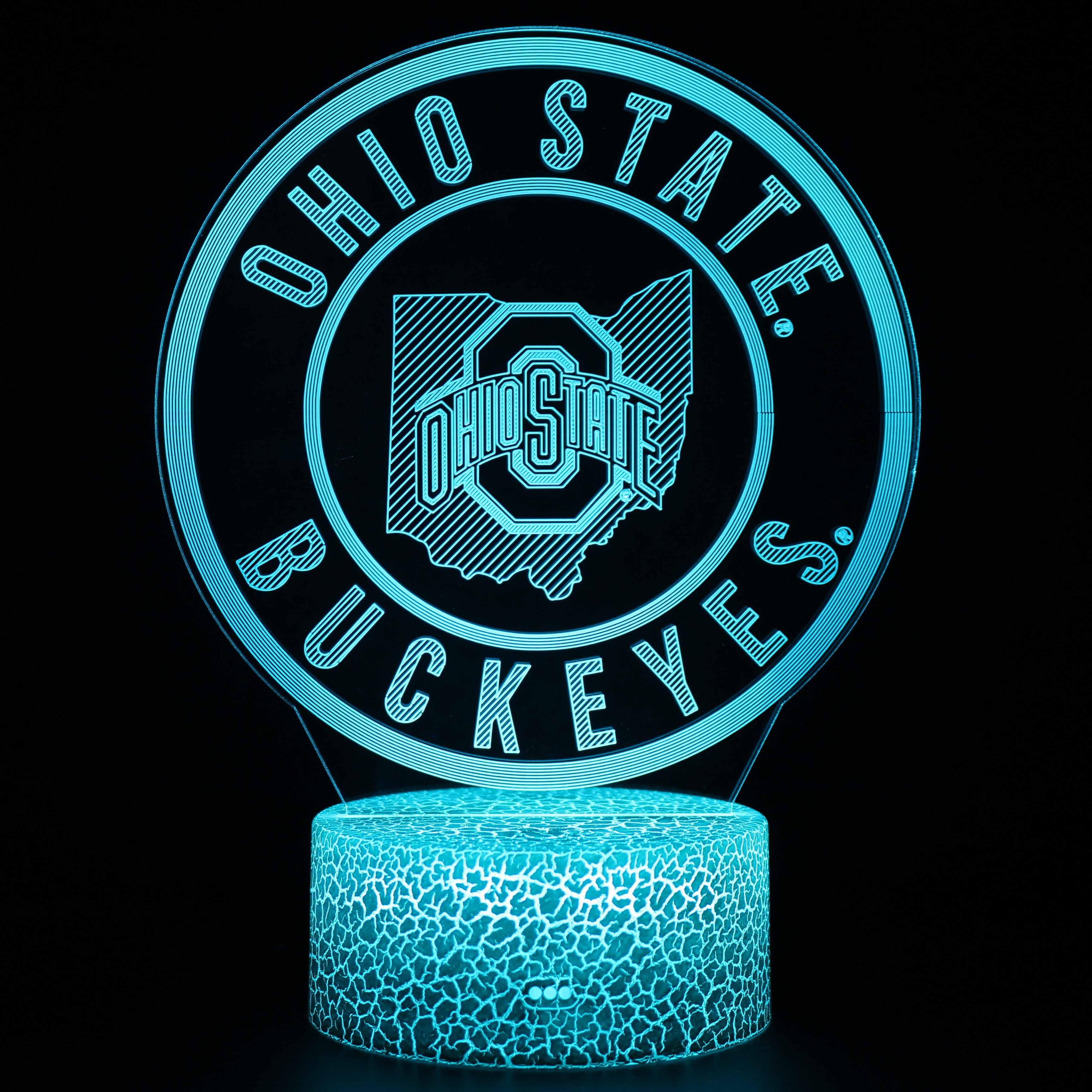 3D Optical Illusion Ohio State Buckeyes Lamp-3D Optical Lamp