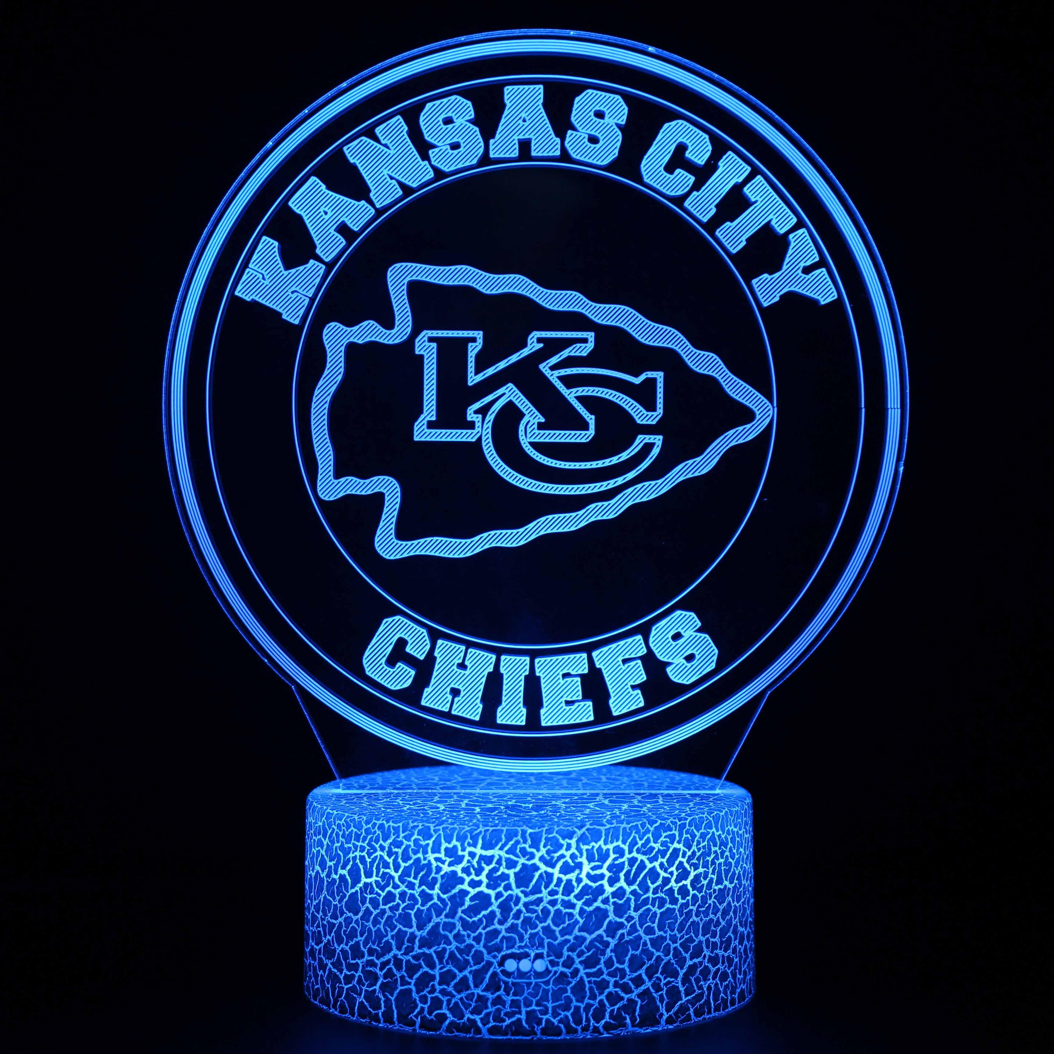 3D Optical Illusion Kansas City Chiefs Lamp-3D Optical Lamp
