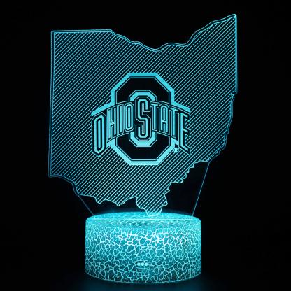 Remote Control Ohio State 3D Optical Illusion Lamp-3D Optical Lamp