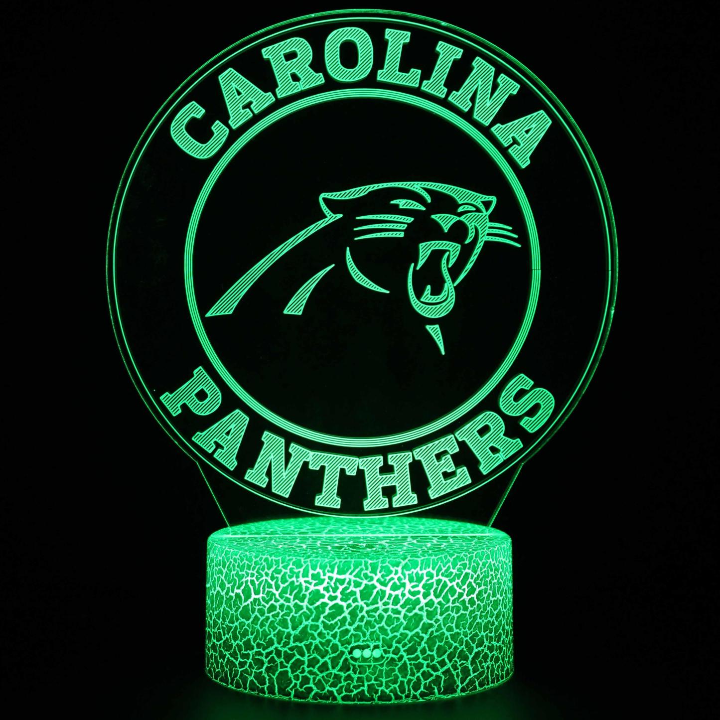 3D Optical Illusion Carolina Panthers Lamp-3D Optical Lamp