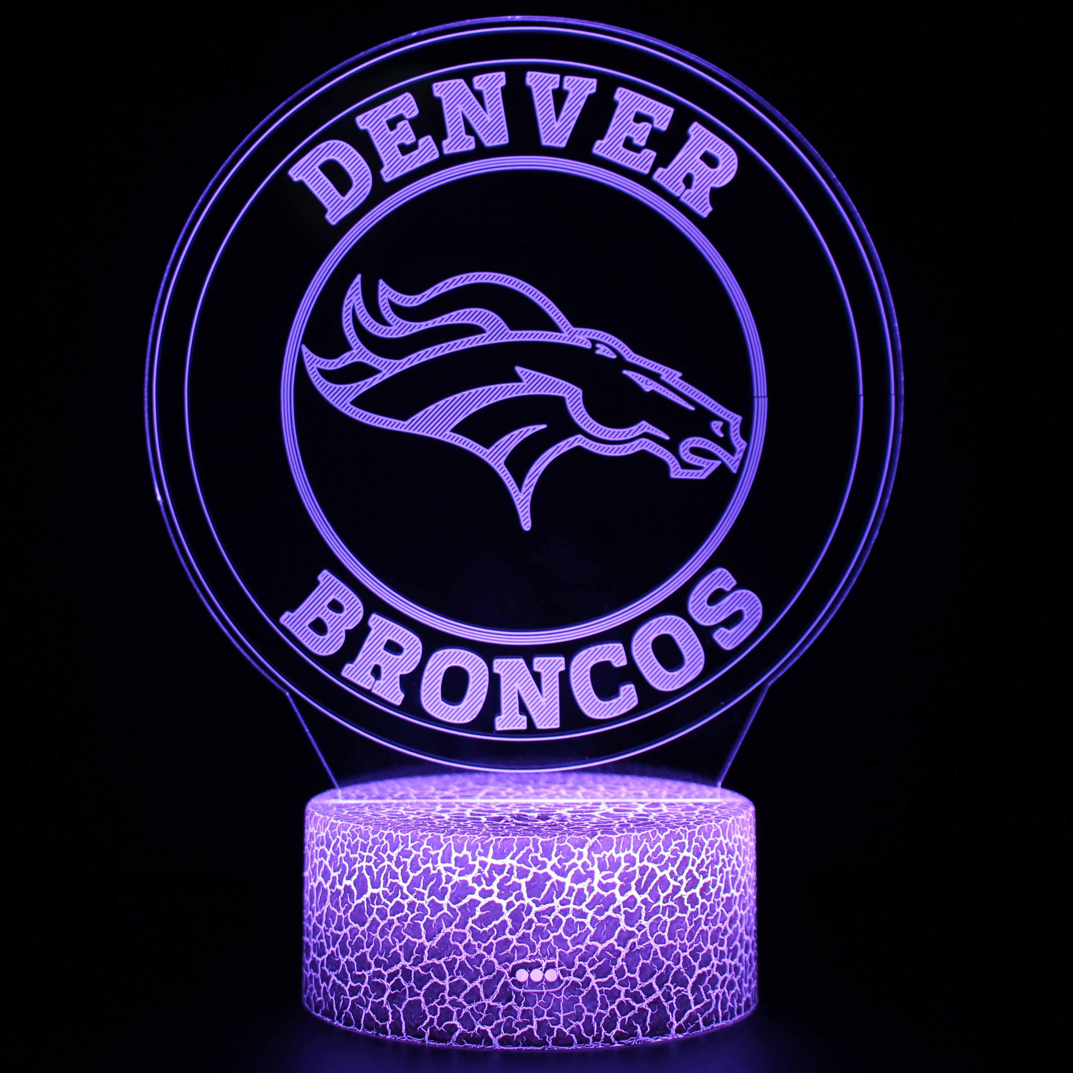 3D Optical Illusion Denver Broncos Lamp-3D Optical Lamp