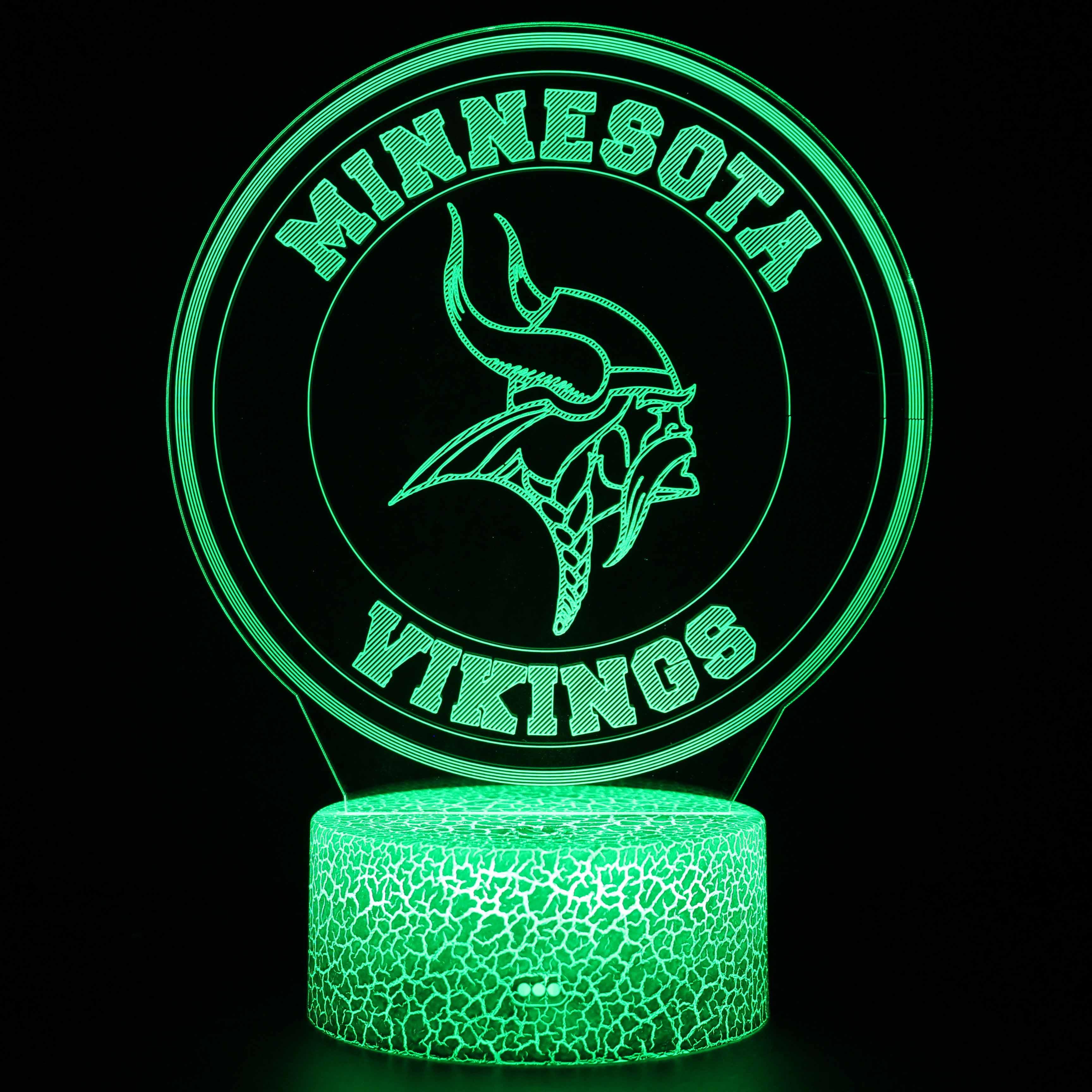 3D Optical Illusion Minnesota Vikings Lamp-3D Optical Lamp