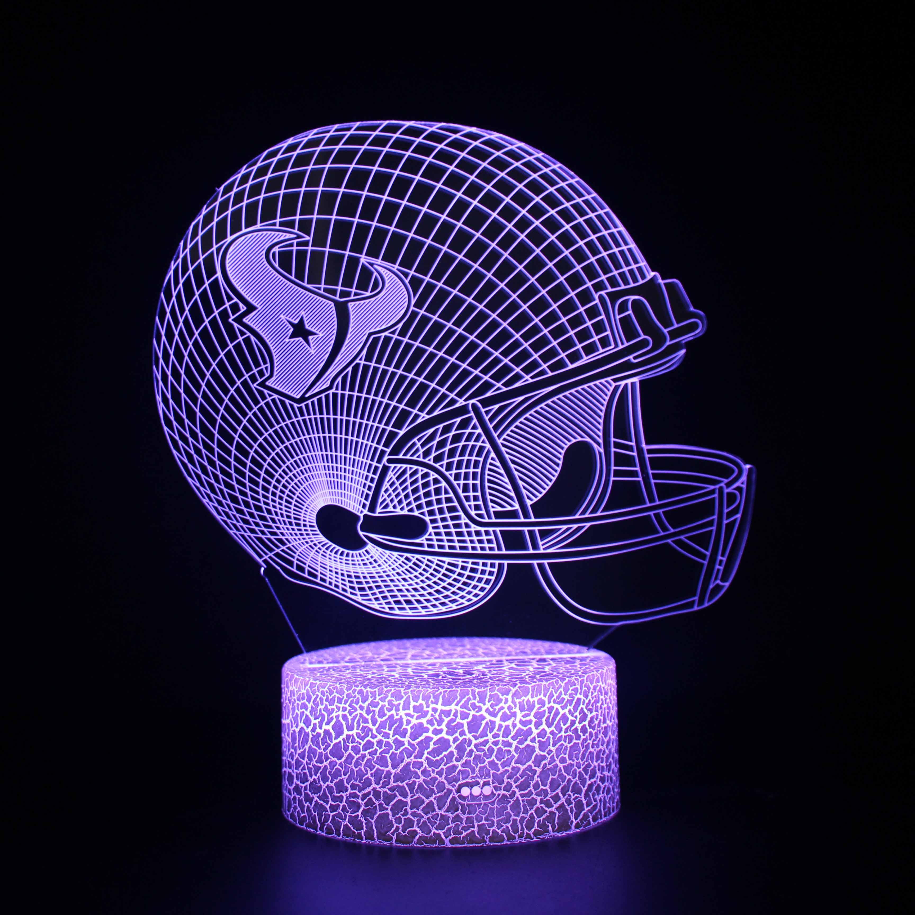 Houston Texans Football Helmet 3D Optical Illusion Lamp-3D Optical Lamp