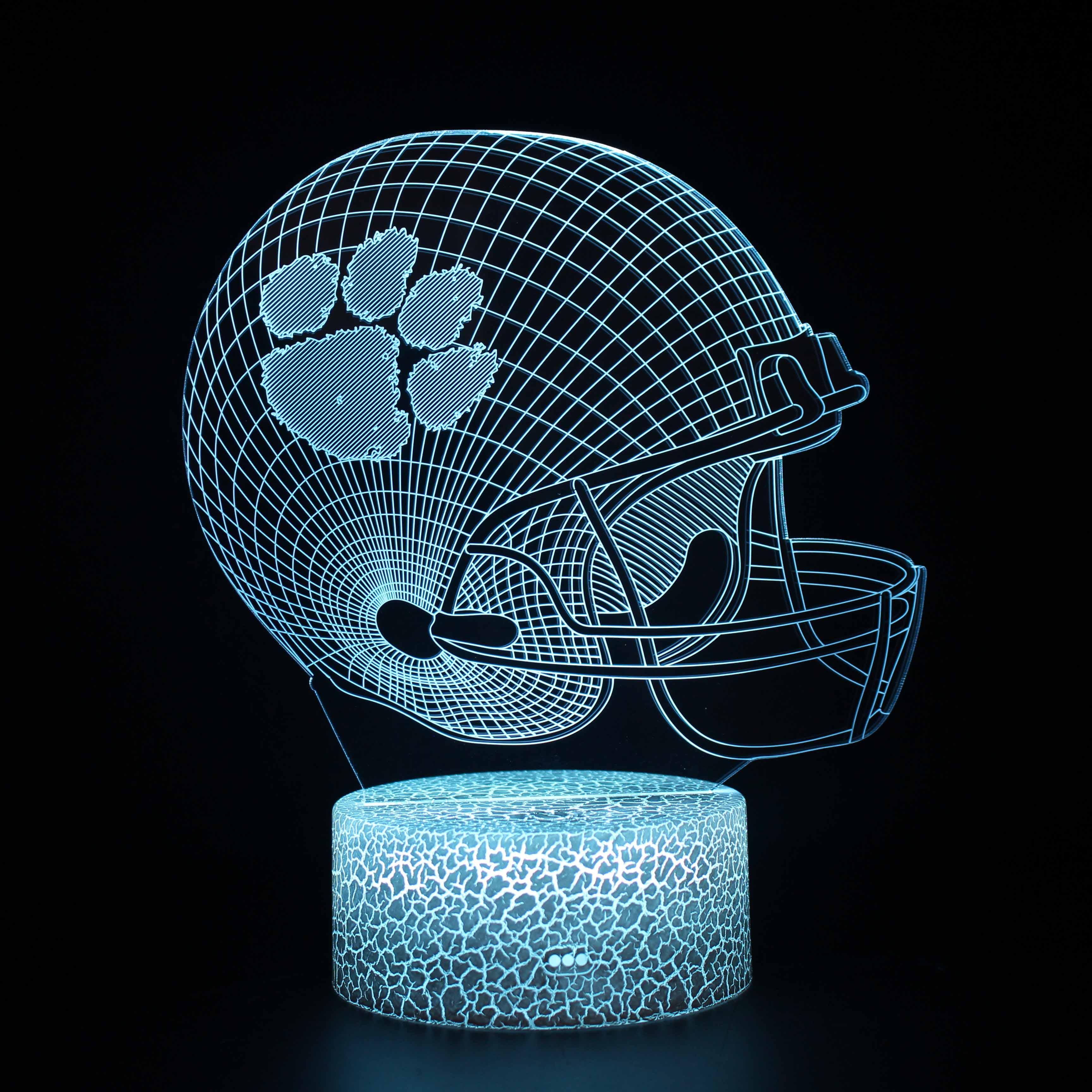 Clemson Tigers Football Helmet 3D Optical Illusion Lamp-3D Optical Lamp