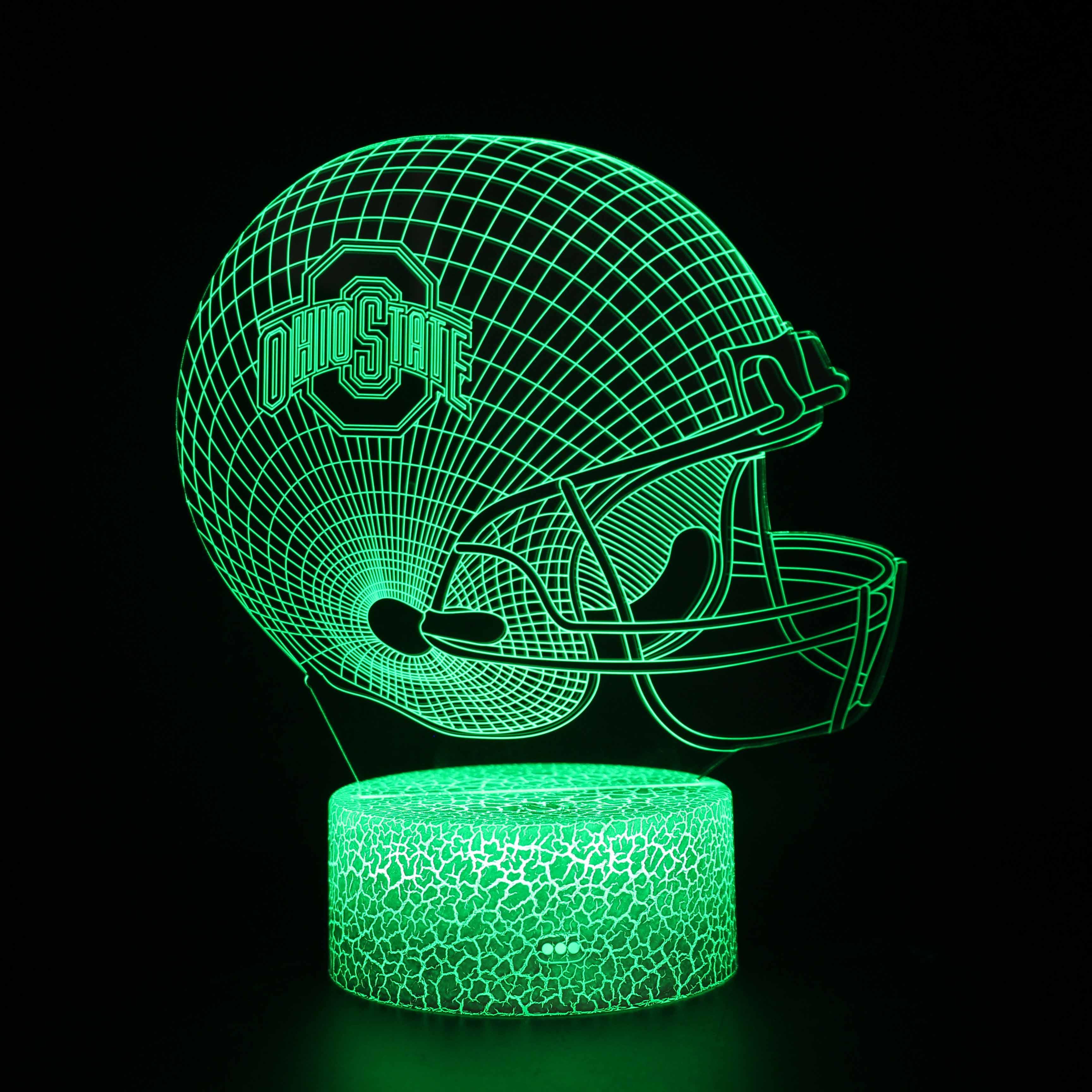 Ohio State Football Helmet 3D Optical Illusion Lamp-3D Optical Lamp