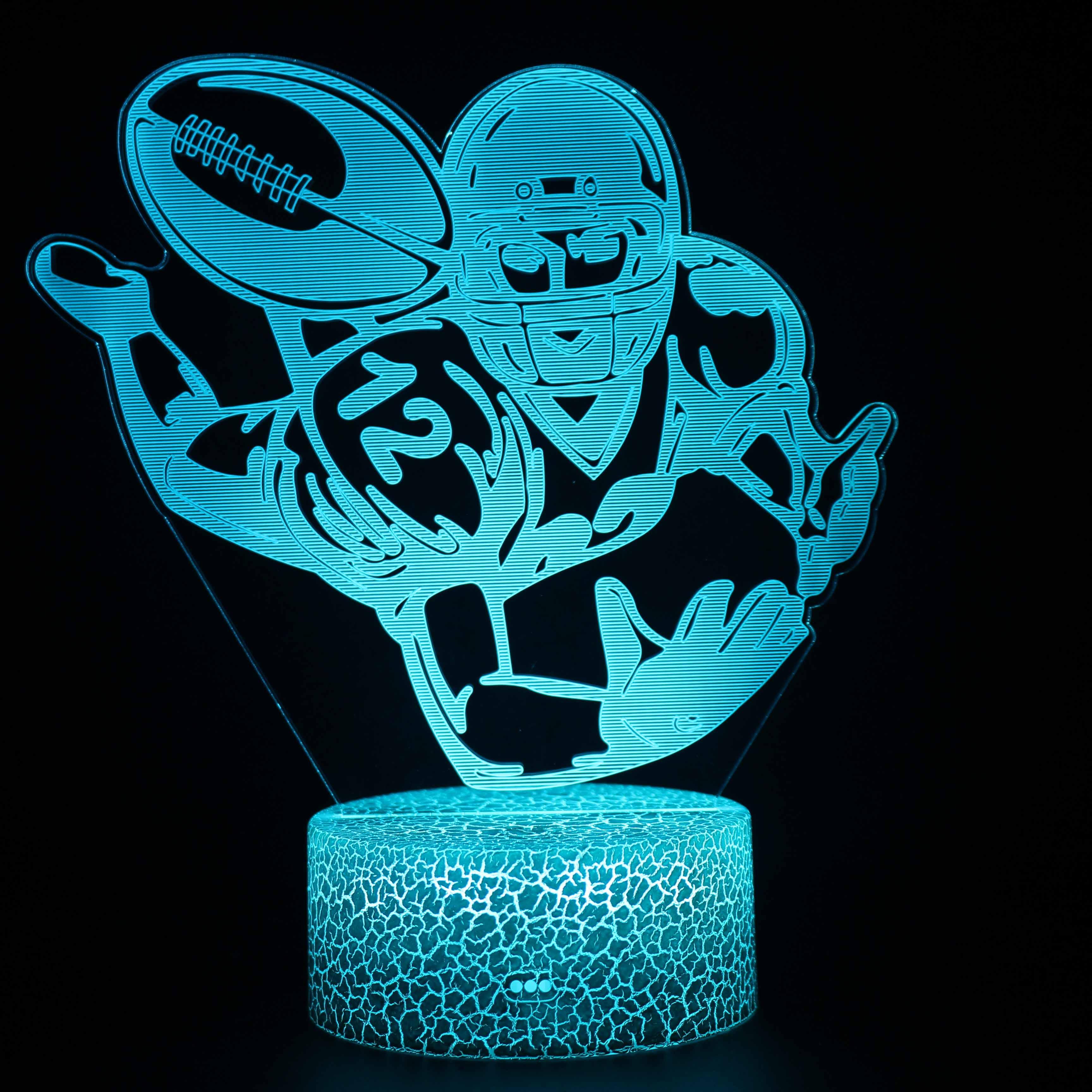 Football Player Themed 3D Optical Illusion LED Night Light-3D Optical Lamp