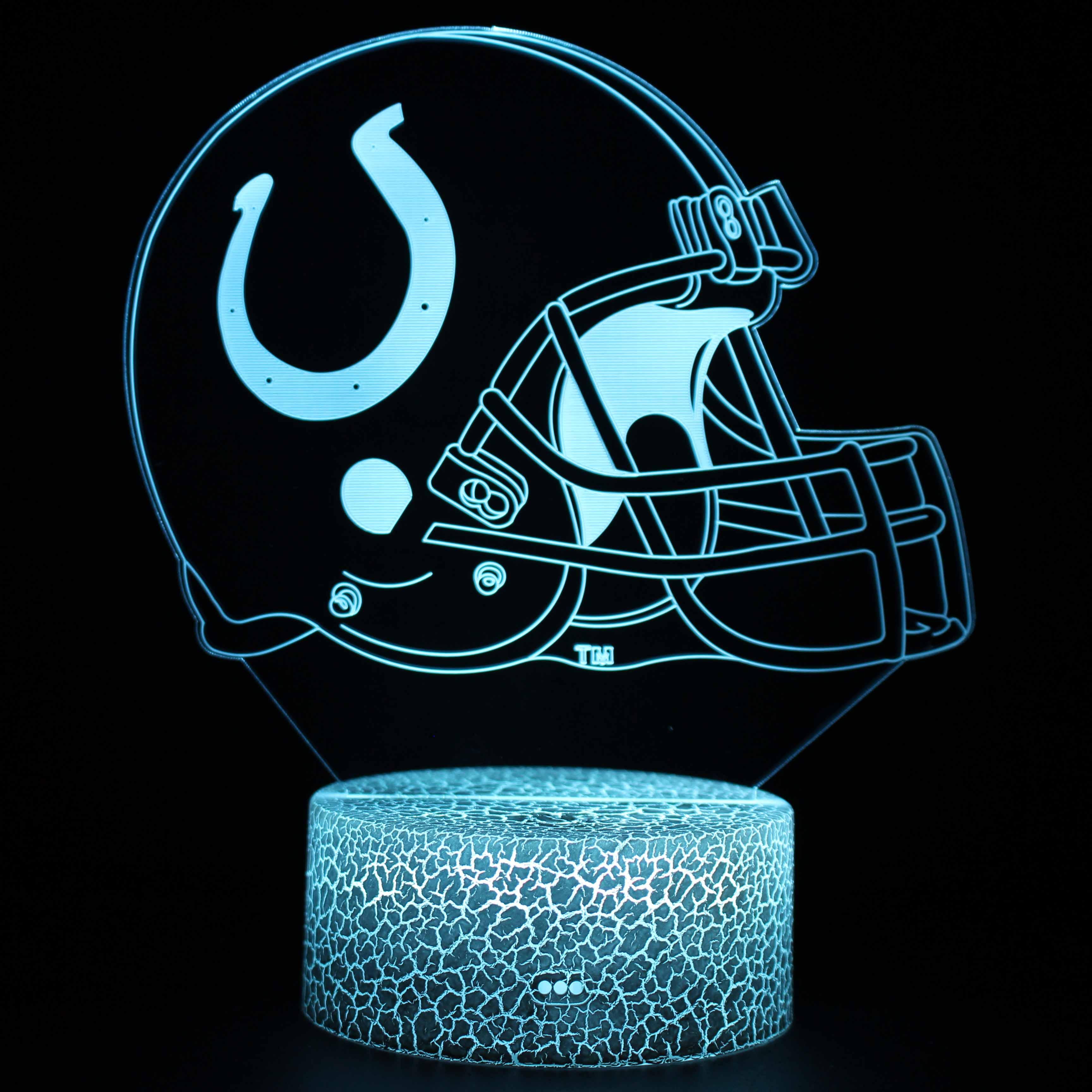 Indianapolis Colts Football Helmet 3D Optical Illusion Lamp-3D Optical Lamp