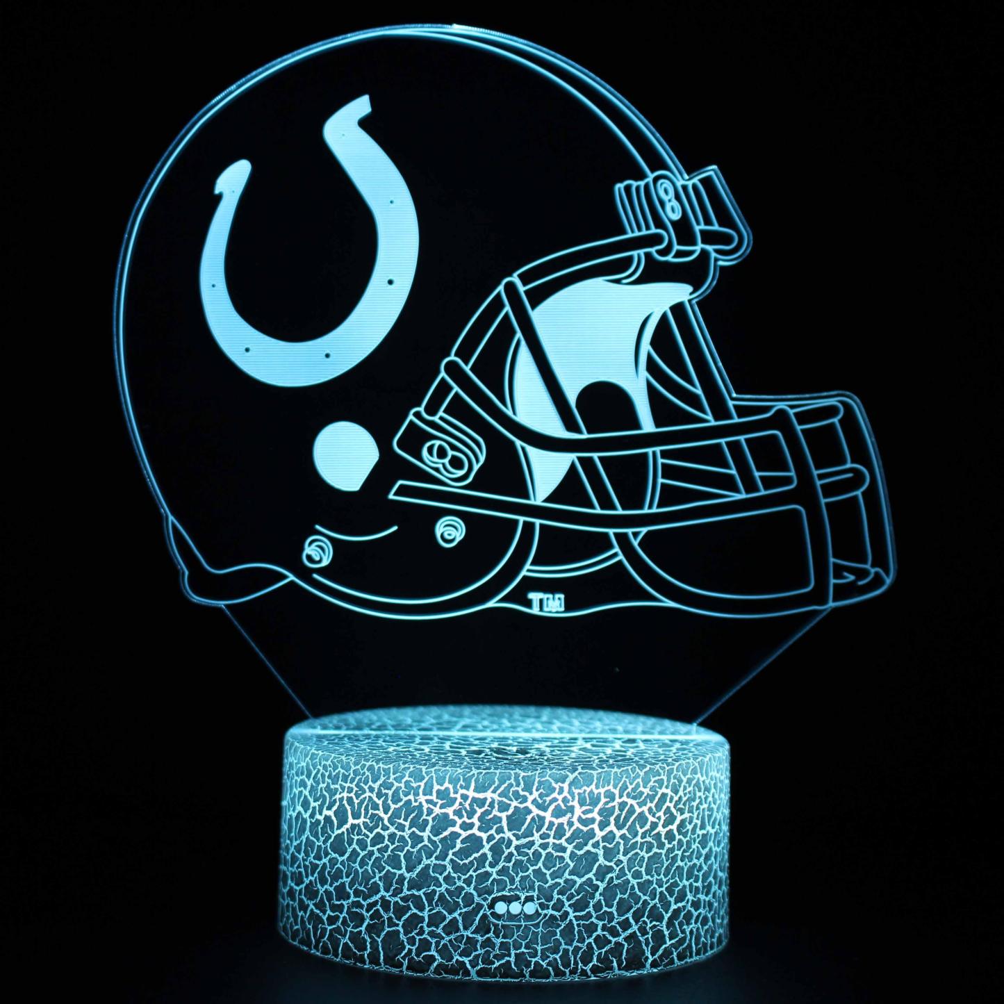 Indianapolis Colts Football Helmet 3D Optical Illusion Lamp-3D Optical Lamp