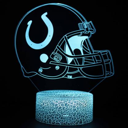 Indianapolis Colts Football Helmet 3D Optical Illusion Lamp-3D Optical Lamp