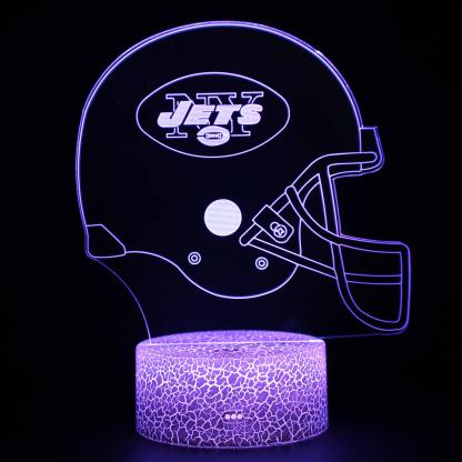 New York Jets Football Helmet 3D Optical Illusion Lamp - 3D Optical Lamp
