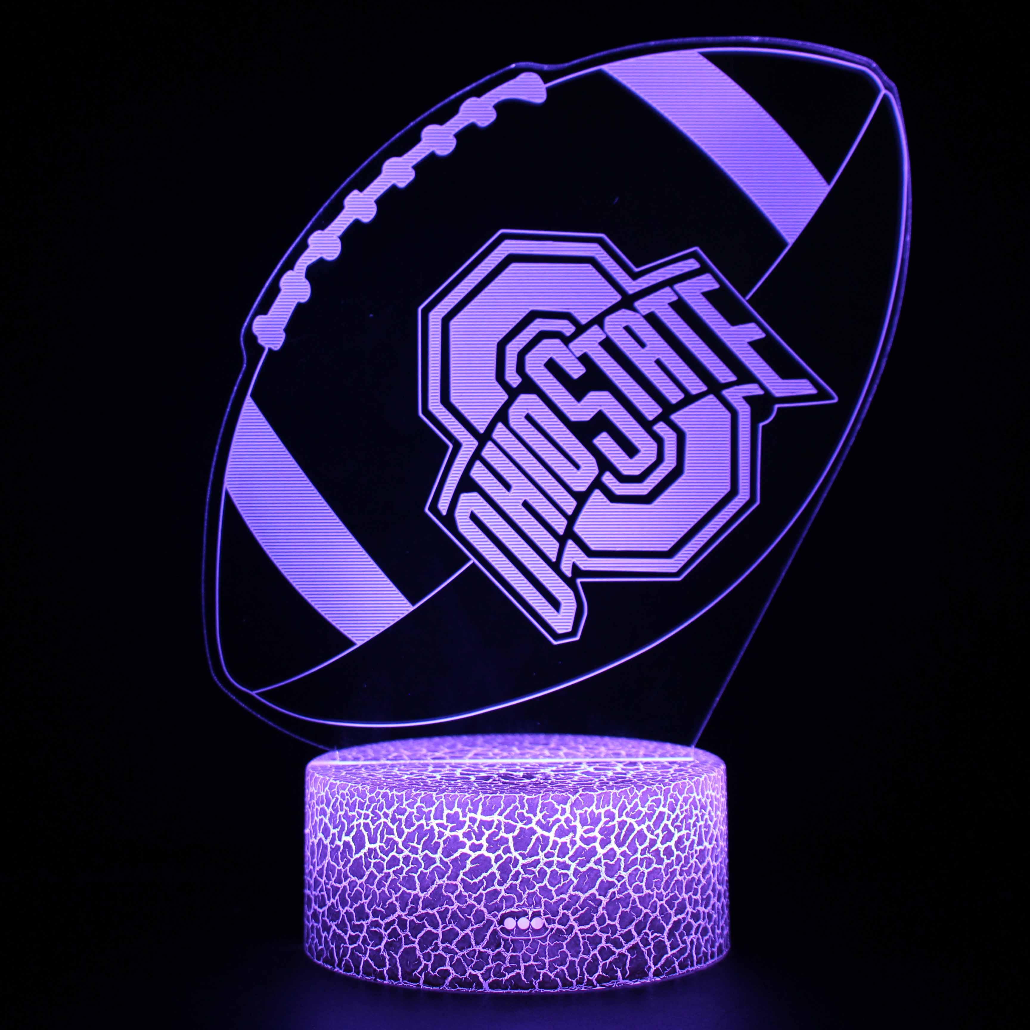 Ohio State Football Lamp 3D Optical Illusion LED Helmet Night Light-3D Optical Lamp