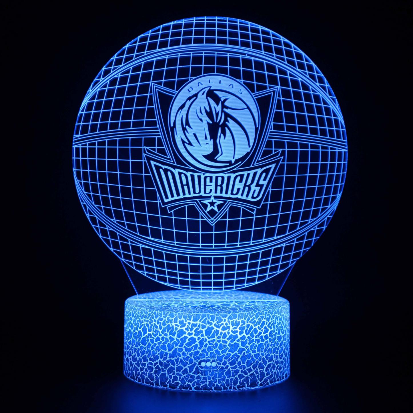 Dallas Mavericks Basketball 3D Optical Illusion Lamp - 3D Optical Lamp