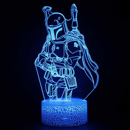 Abstract 3D The Mandalorian Illusion Lamp - 3D Optical Lamp