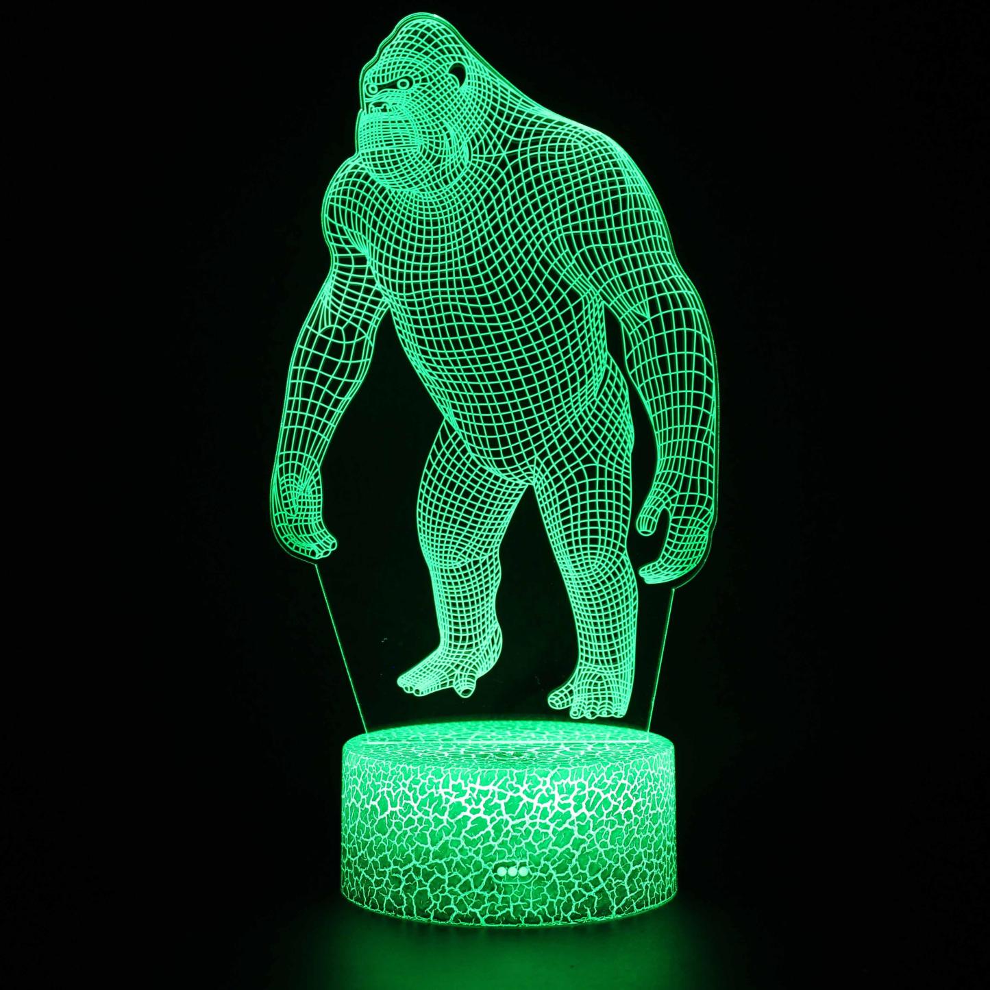 Realistic Gorilla 3D Optical Illusion Lamp - 3D Optical Lamp