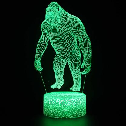 Realistic Gorilla 3D Optical Illusion Lamp - 3D Optical Lamp