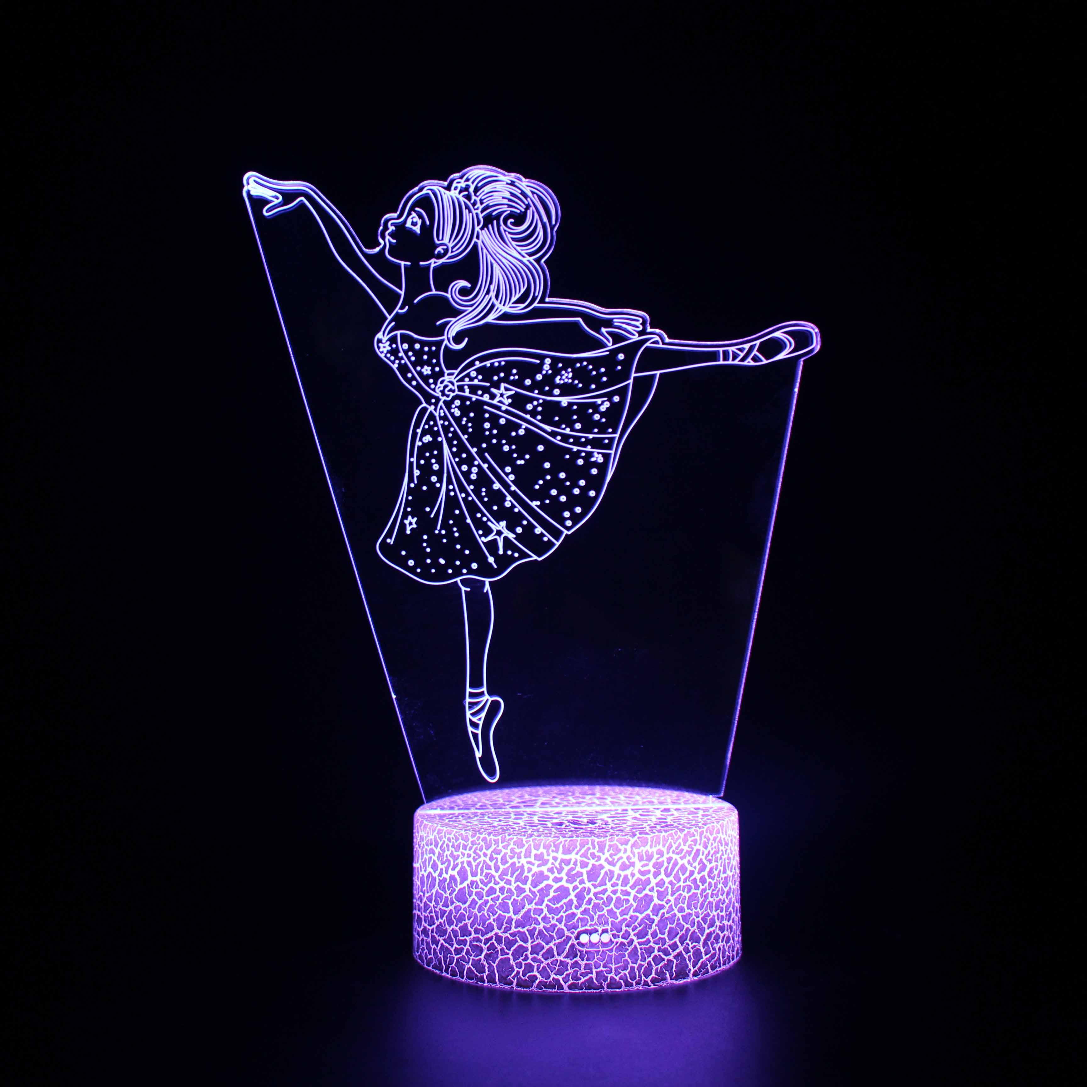 Ballerina Girl 3D Optical Illusion Lamp-3D Optical Lamp