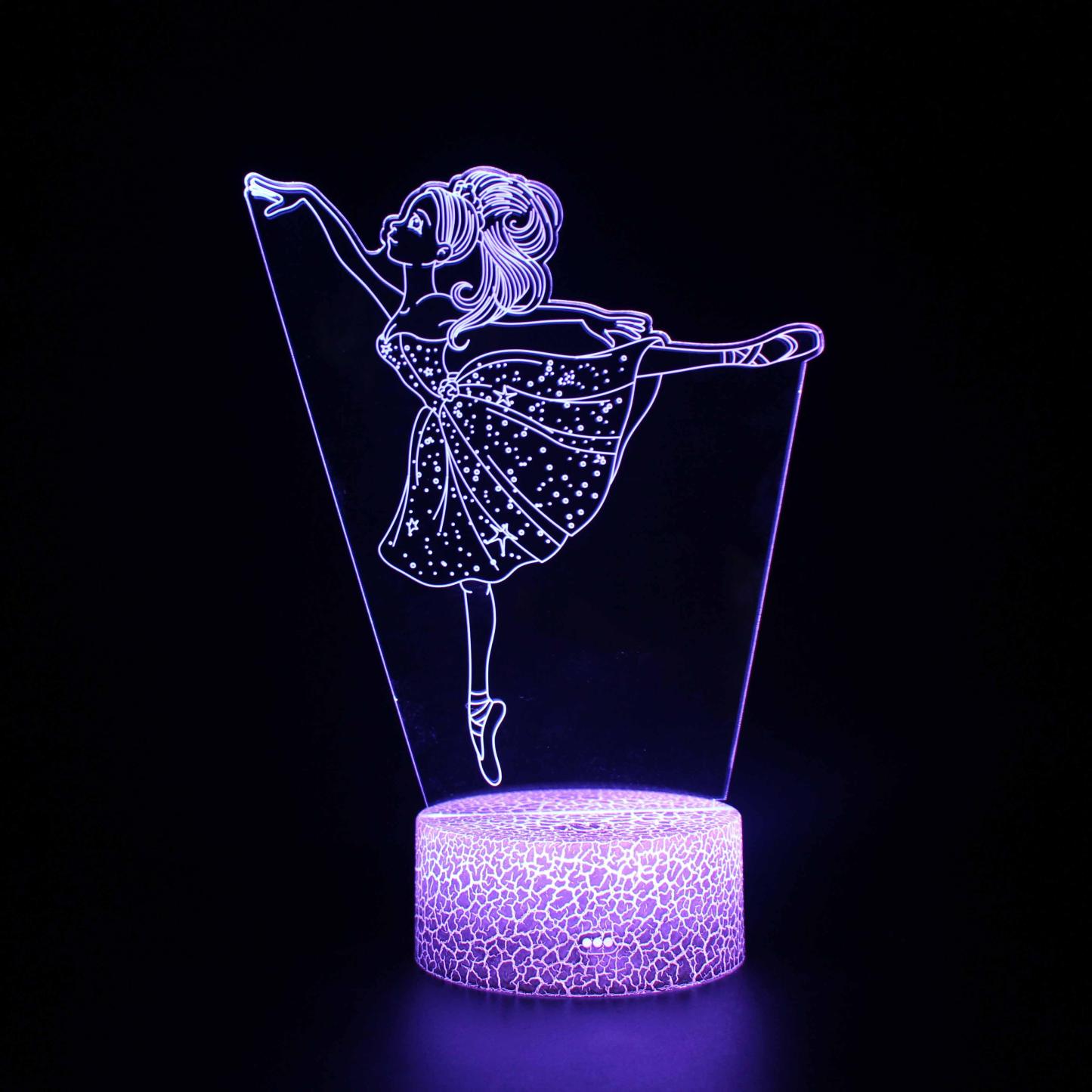 Ballerina Girl 3D Optical Illusion Lamp-3D Optical Lamp