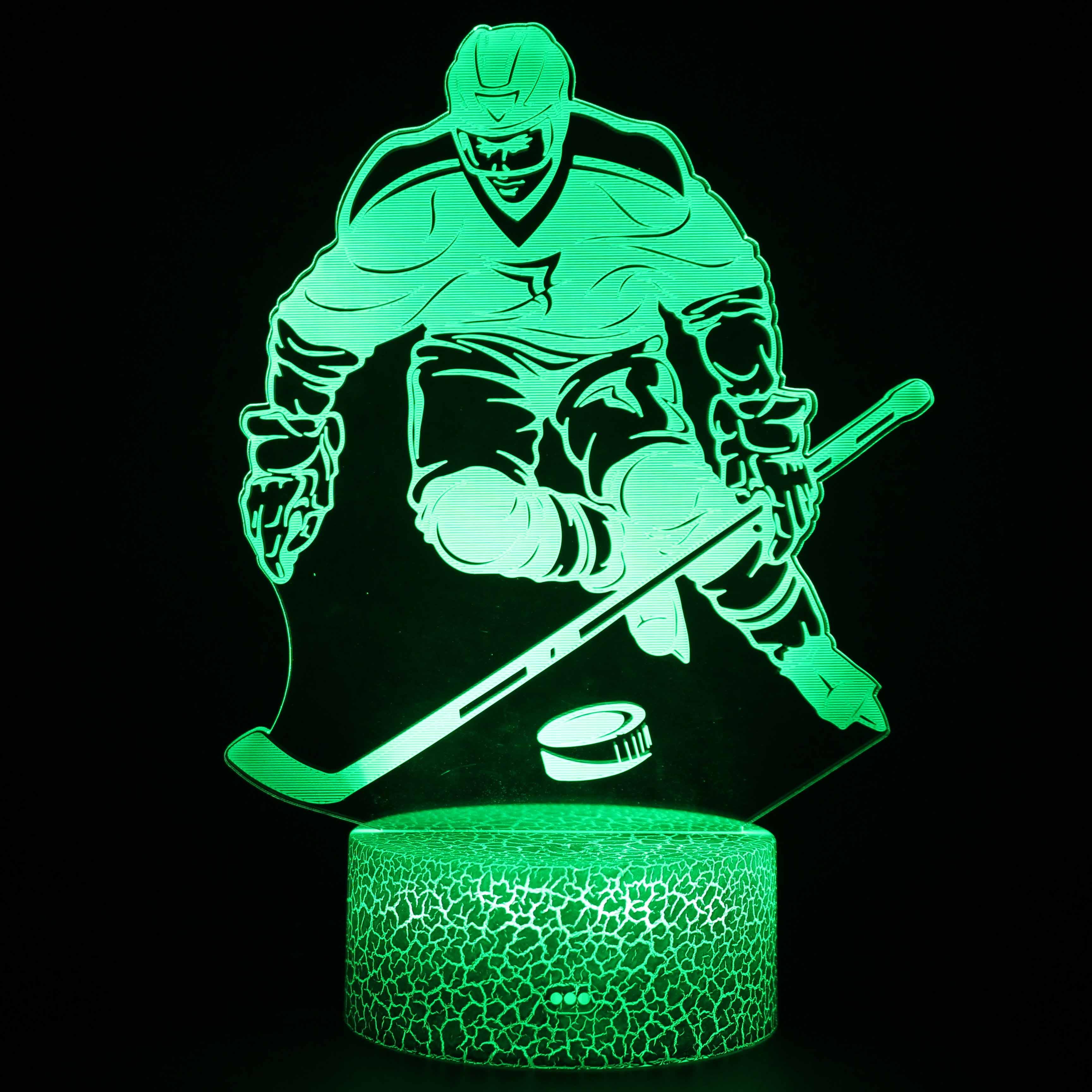 Hockey Player 3D Optical Illusion Lamp - 3D Optical Lamp
