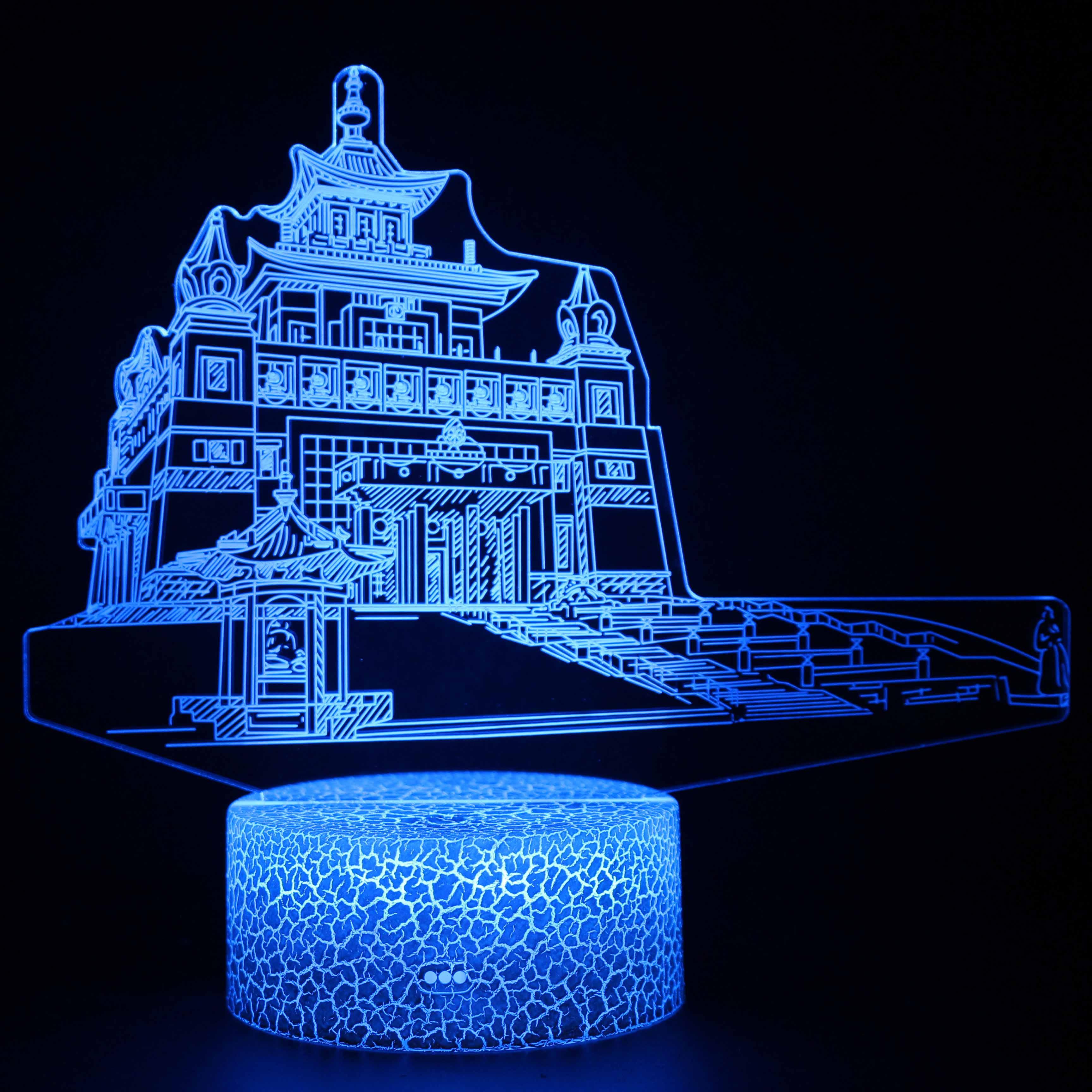famous temple led lamp-3D Optical Lamp