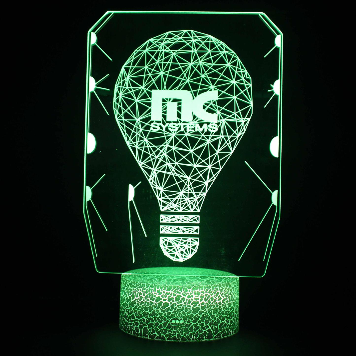 NC Systems Logo 3D Optical Illusion Lamp-3D Optical Lamp