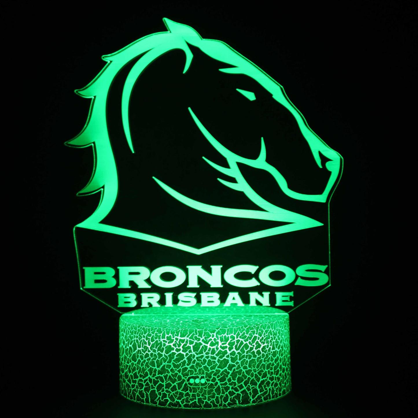Remote Control Brisbane Broncos 3D Optical Illusion Lamp-3D Optical Lamp