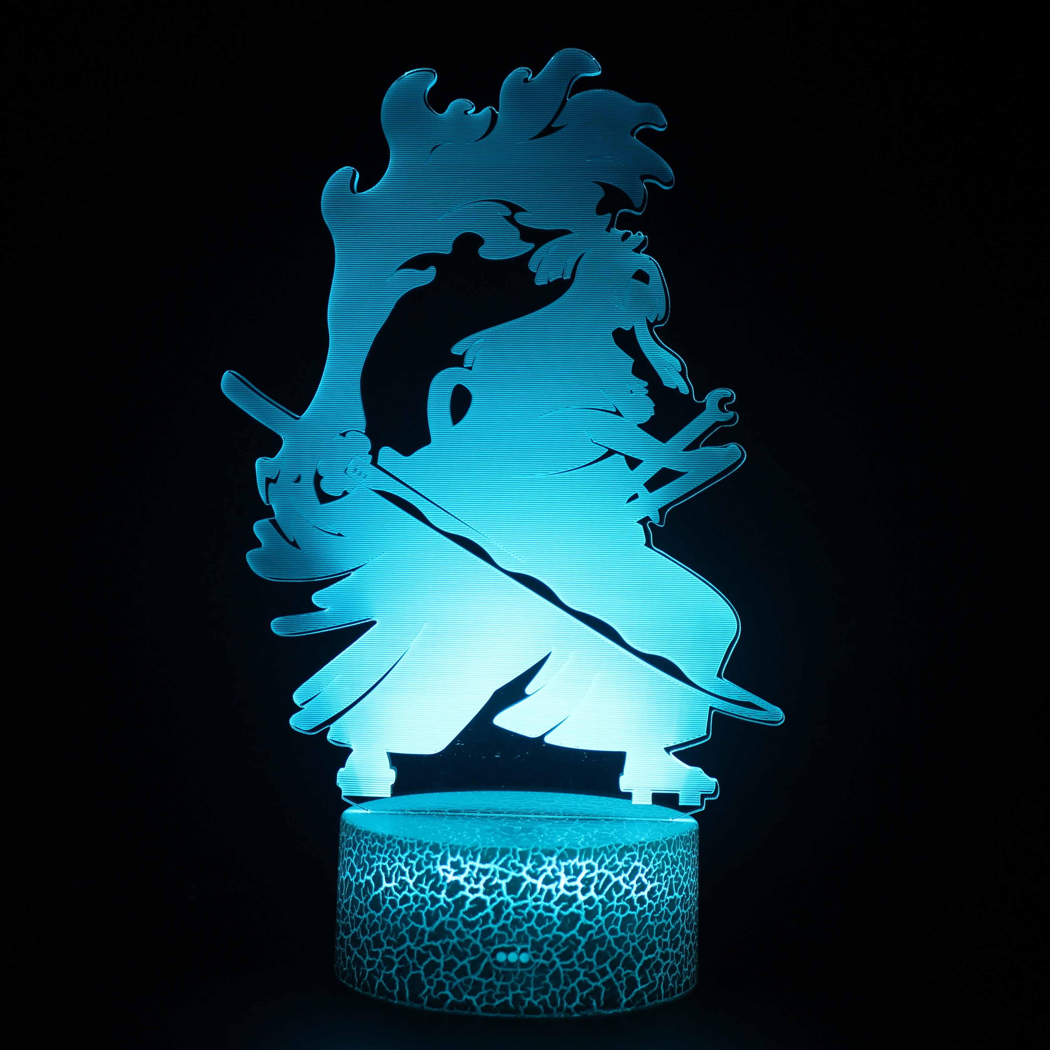 Abstract Warrior in Cape Optical Illusion Lamp - 3D Optical Lamp