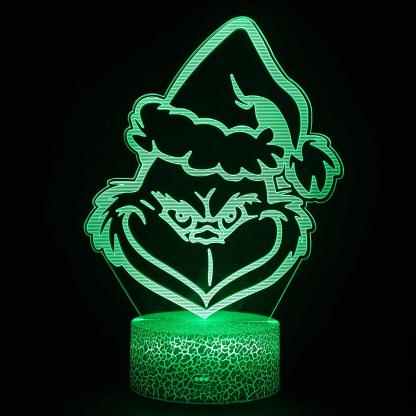 Abstract Angry Santa Claus Cartoon Optical Illusion Lamp - 3D Optical Lamp